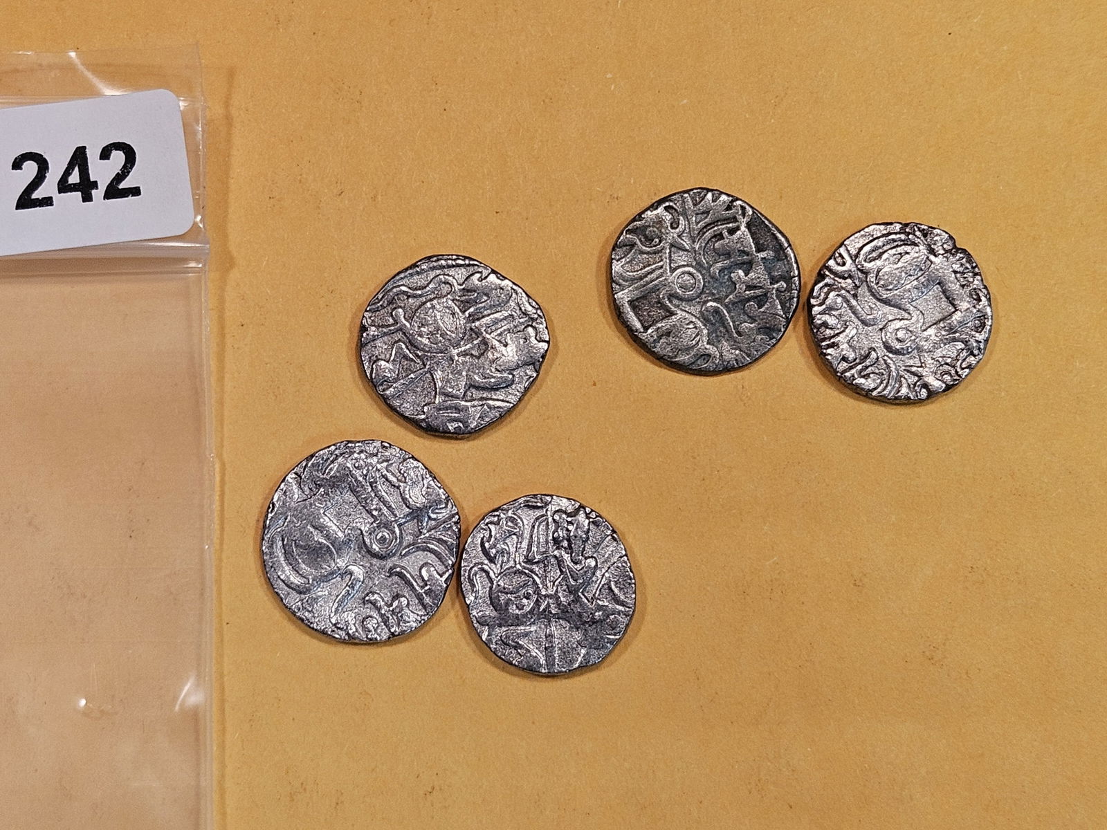 Five nice Silver circa 1400 AD Ottoman Empire coins (1 of 2)