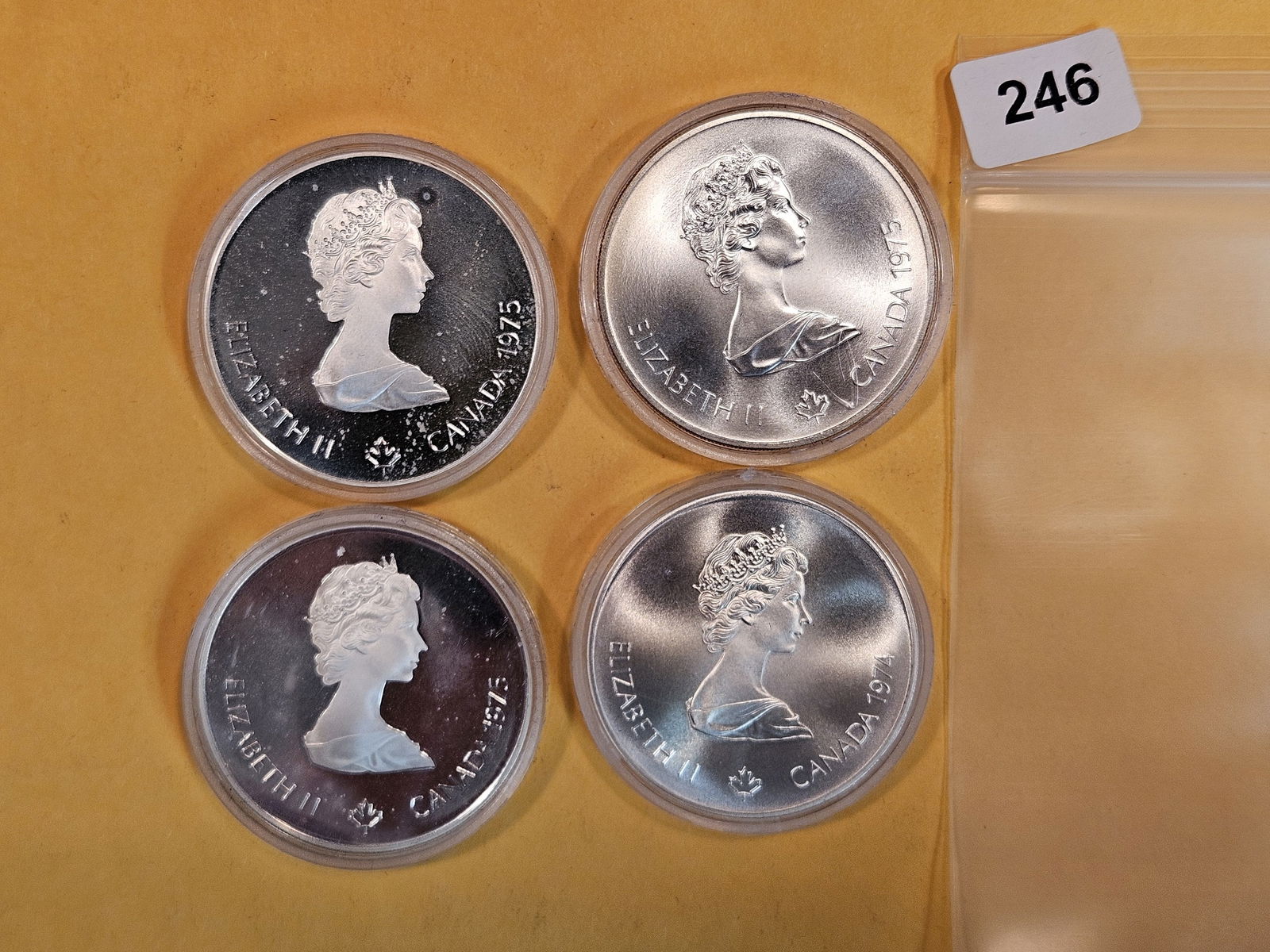 Four GEM Brilliant Uncirculated Canada Silver Five Dollars (1 of 2)