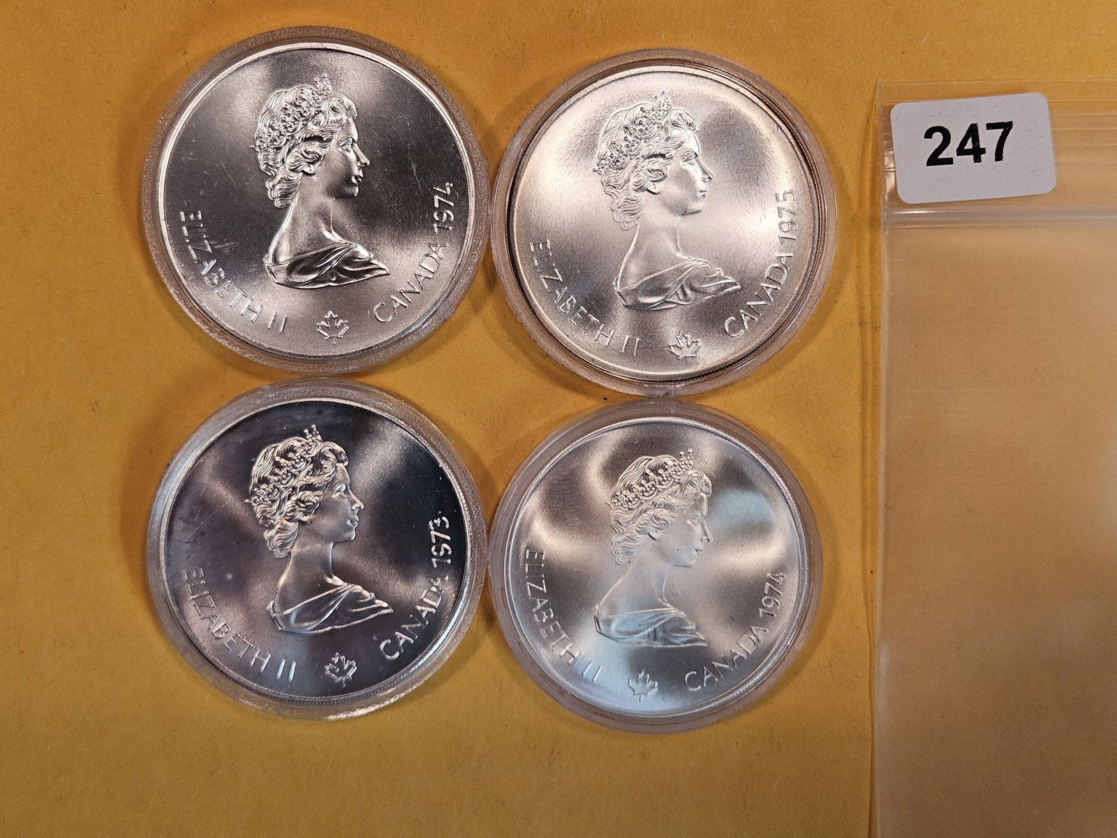 Four GEM Brilliant Uncirculated Canada Silver Five Dollars (1 of 2)