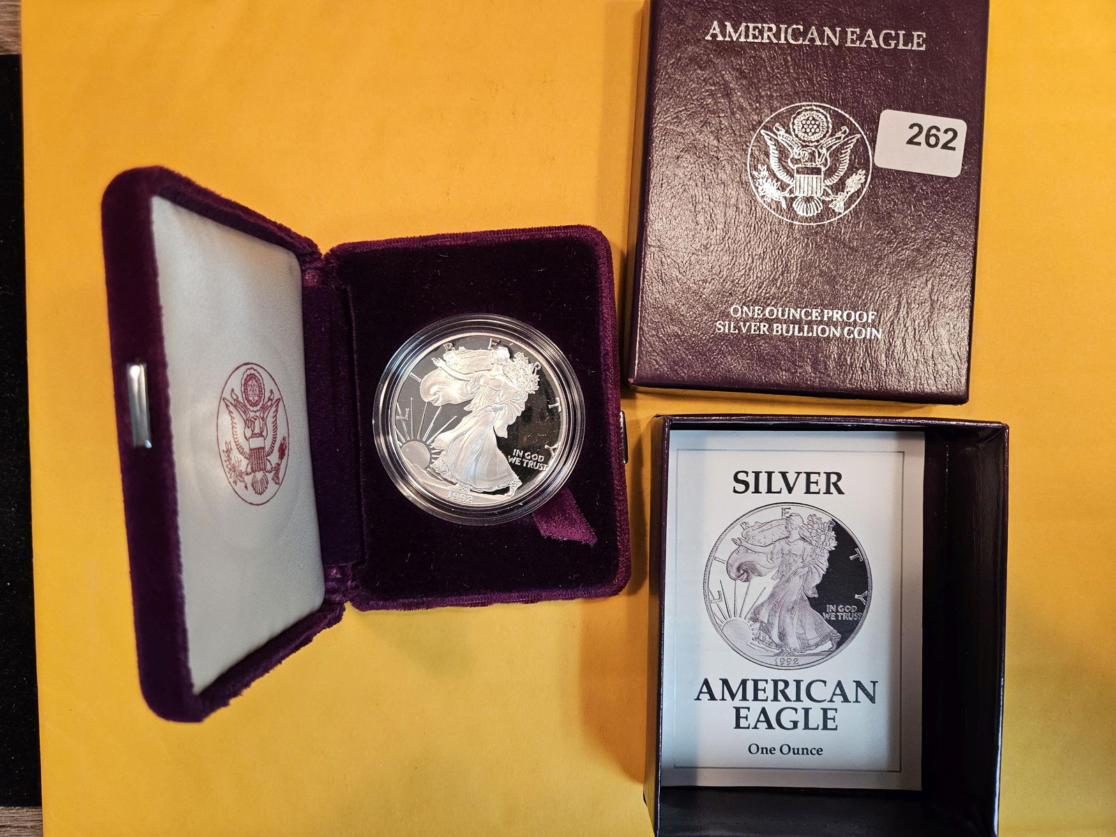 GEM 1992 Proof Deep Cameo American Silver Eagle (1 of 3)