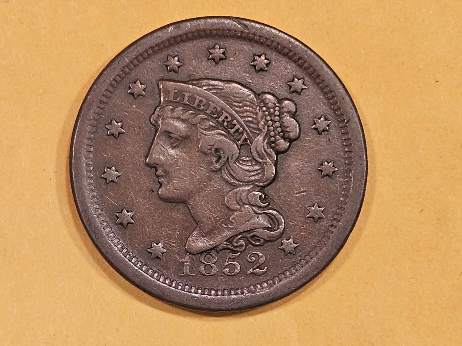 1852 Braided Hair Large Cent (1 of 4)