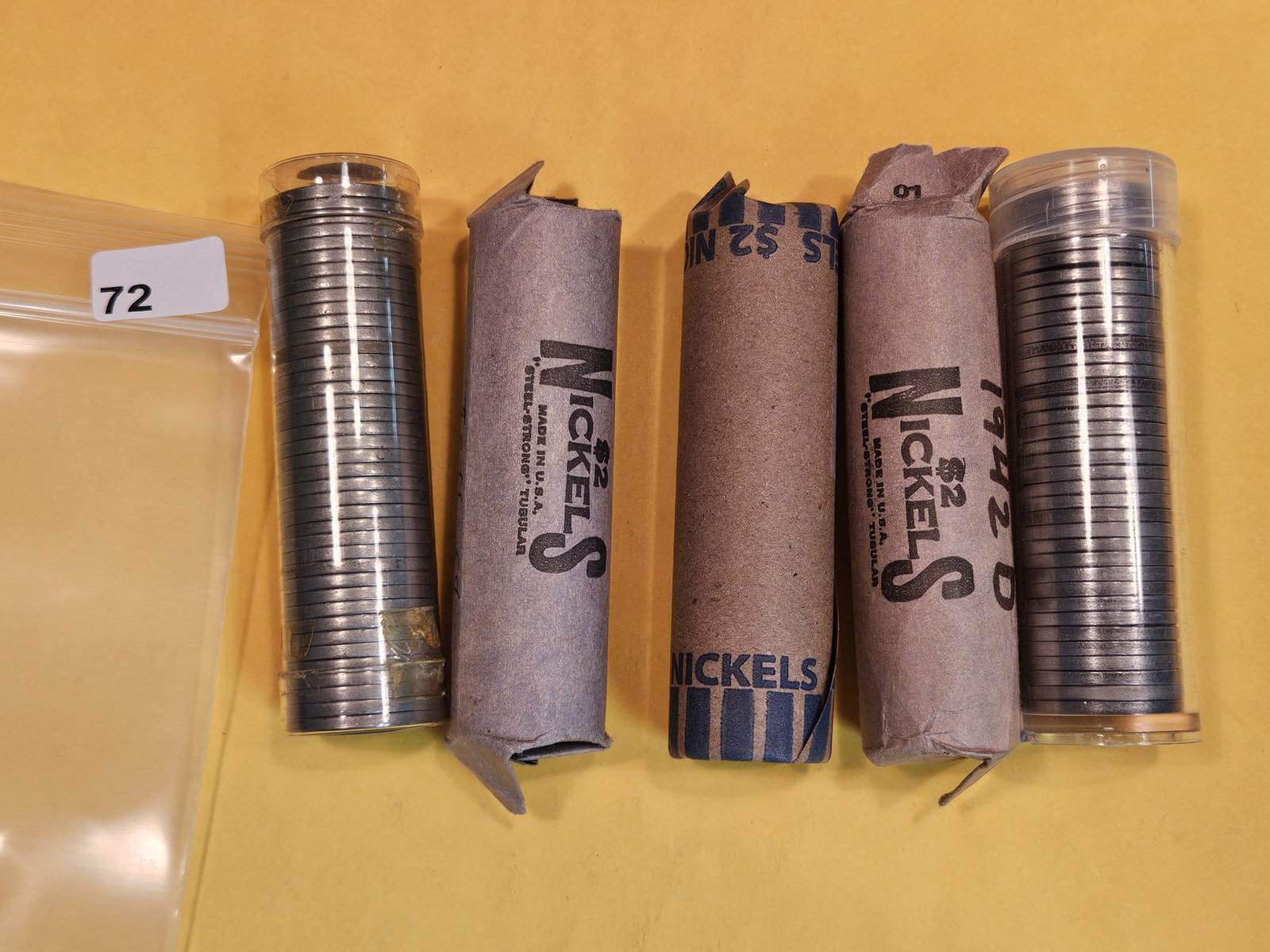 Five Jefferson Nickel Rolls: Unchecked by us. Read the labels on the rolls