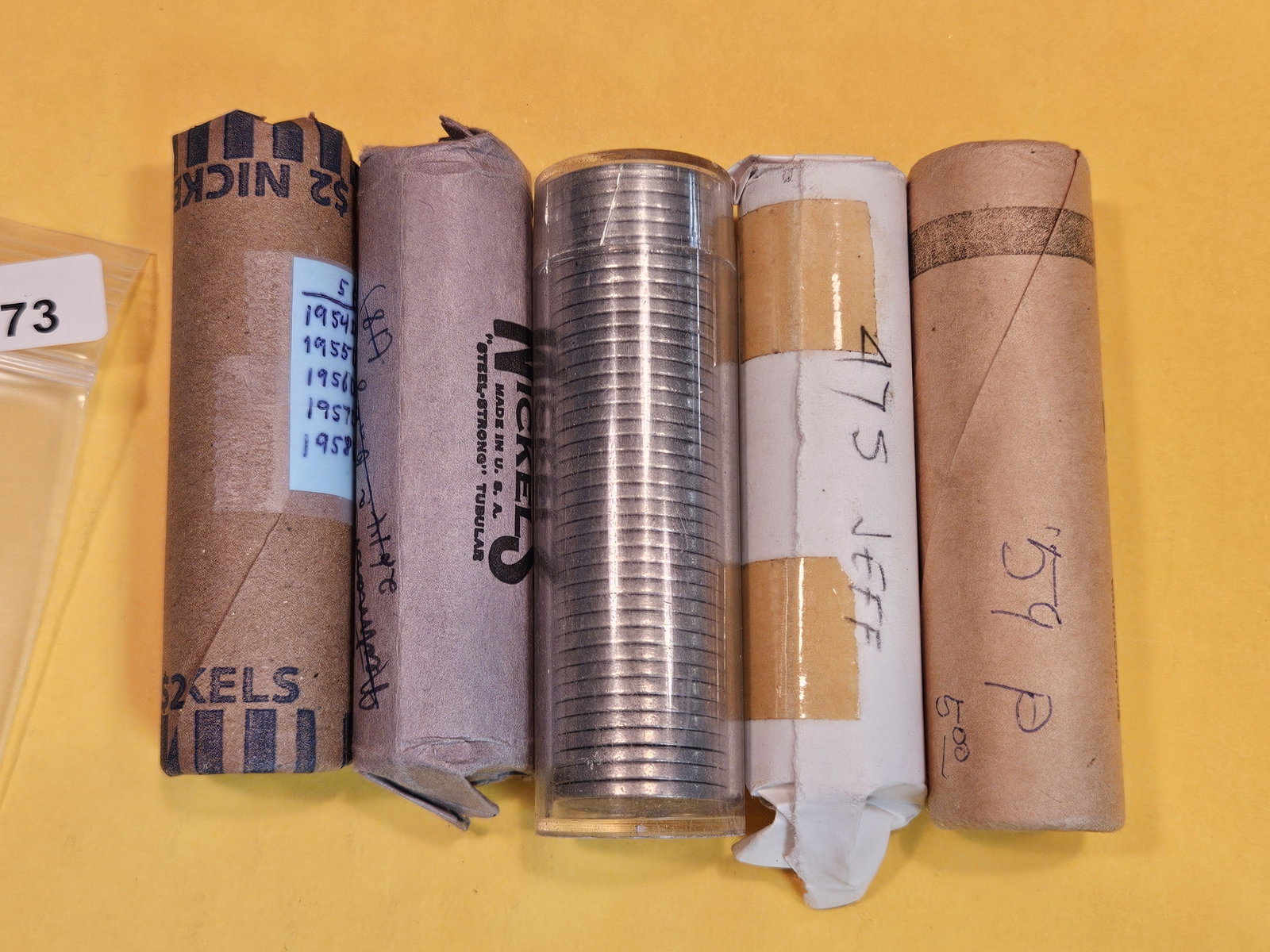 Five Jefferson Nickel Rolls: Unchecked by us. Read the labels on the rolls