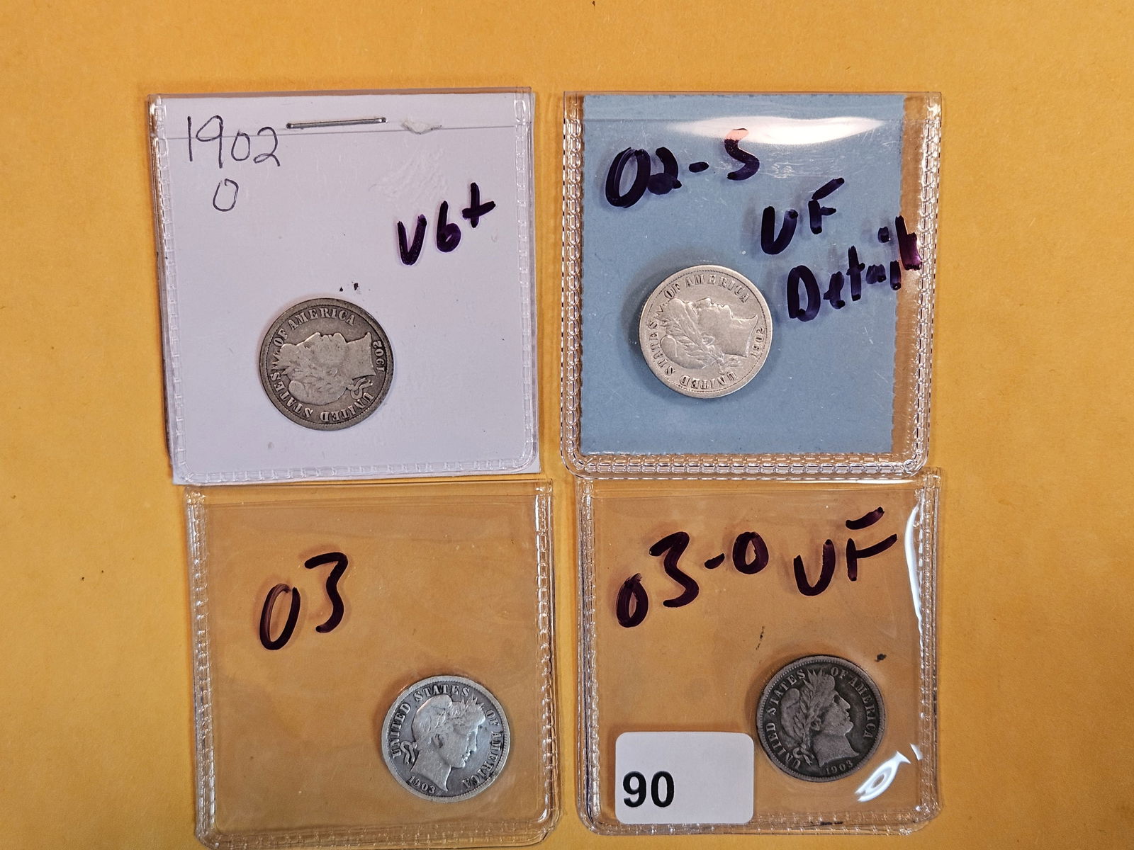 Four little better Barber Dimes (1 of 5)