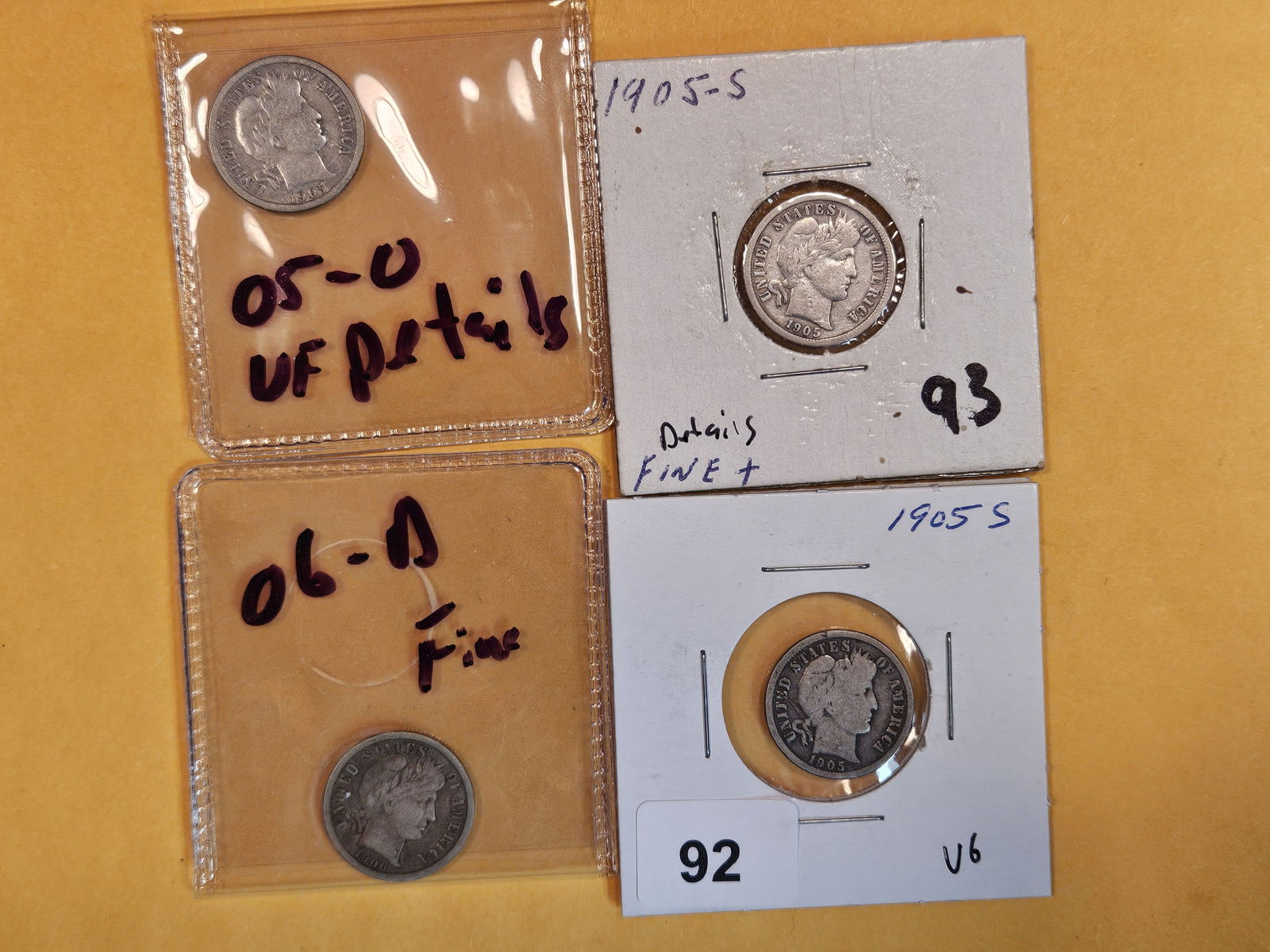Four little better Barber Dimes (1 of 4)