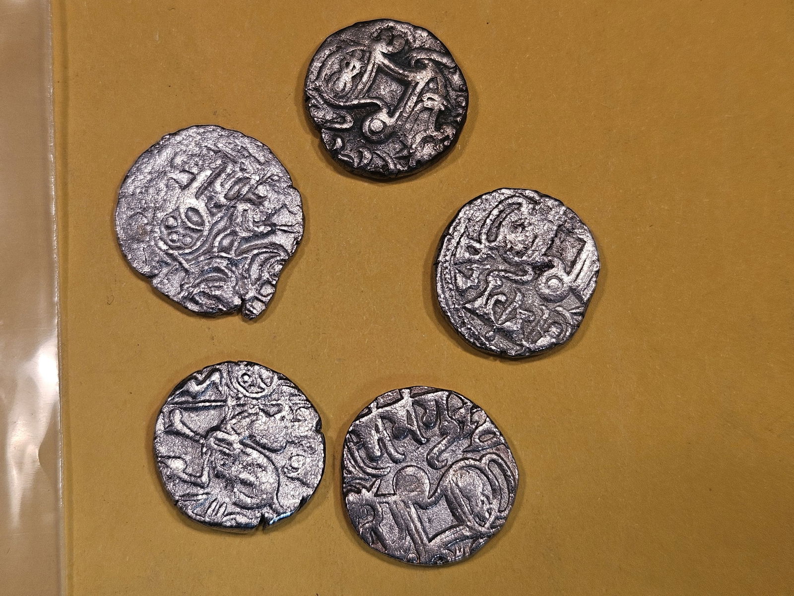 Five circa 1400 Ottoman Empire silver coins (1 of 2)