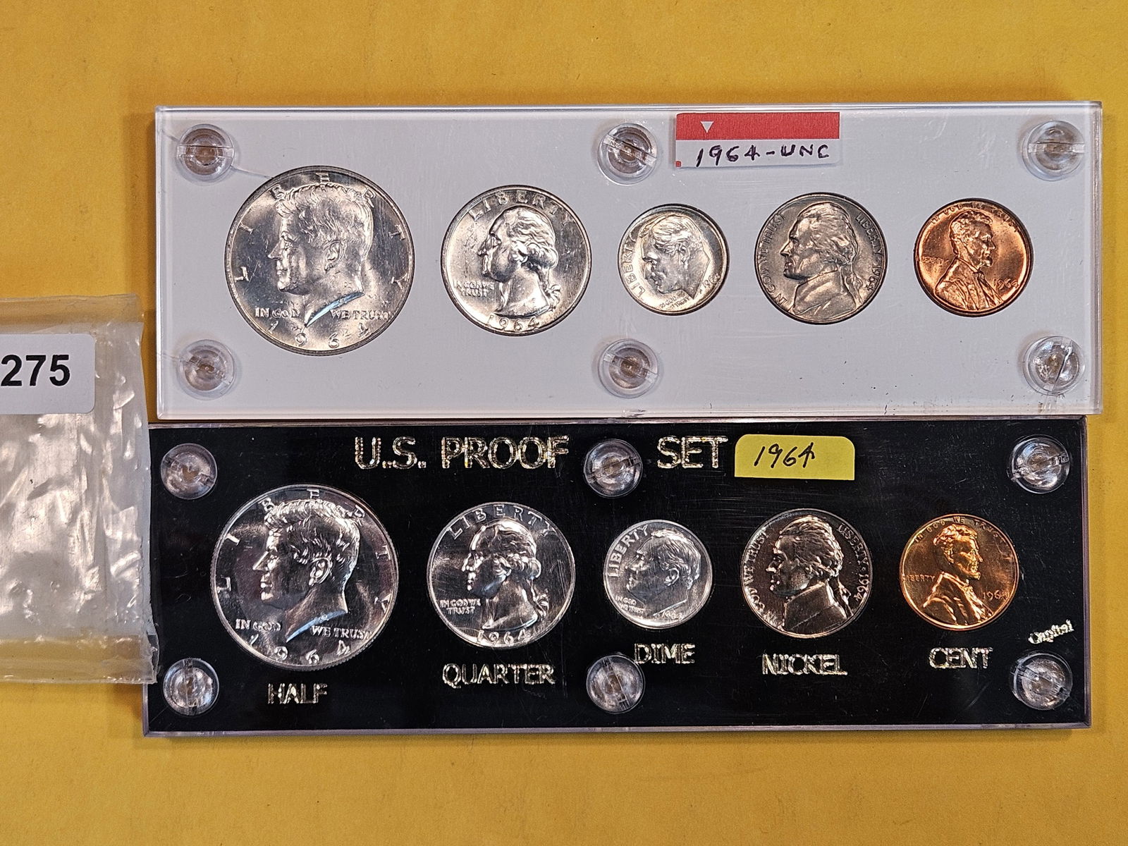 Two GEM 1964 US SILVER Sets in Capital Plastics Holders (1 of 2)