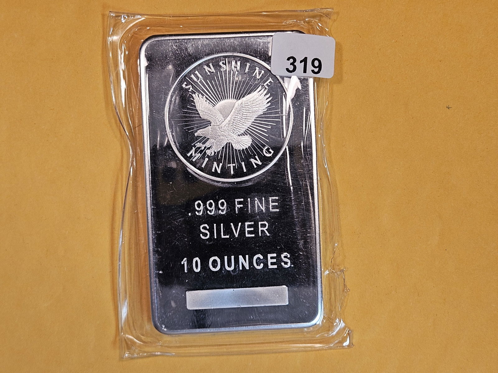 TEN Troy ounce .999 fine silver bar (1 of 2)