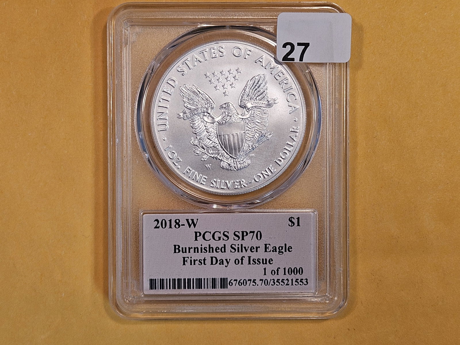 PERFECT! PCGS 2018-W American Silver Eagle in SP-70 (1 of 2)