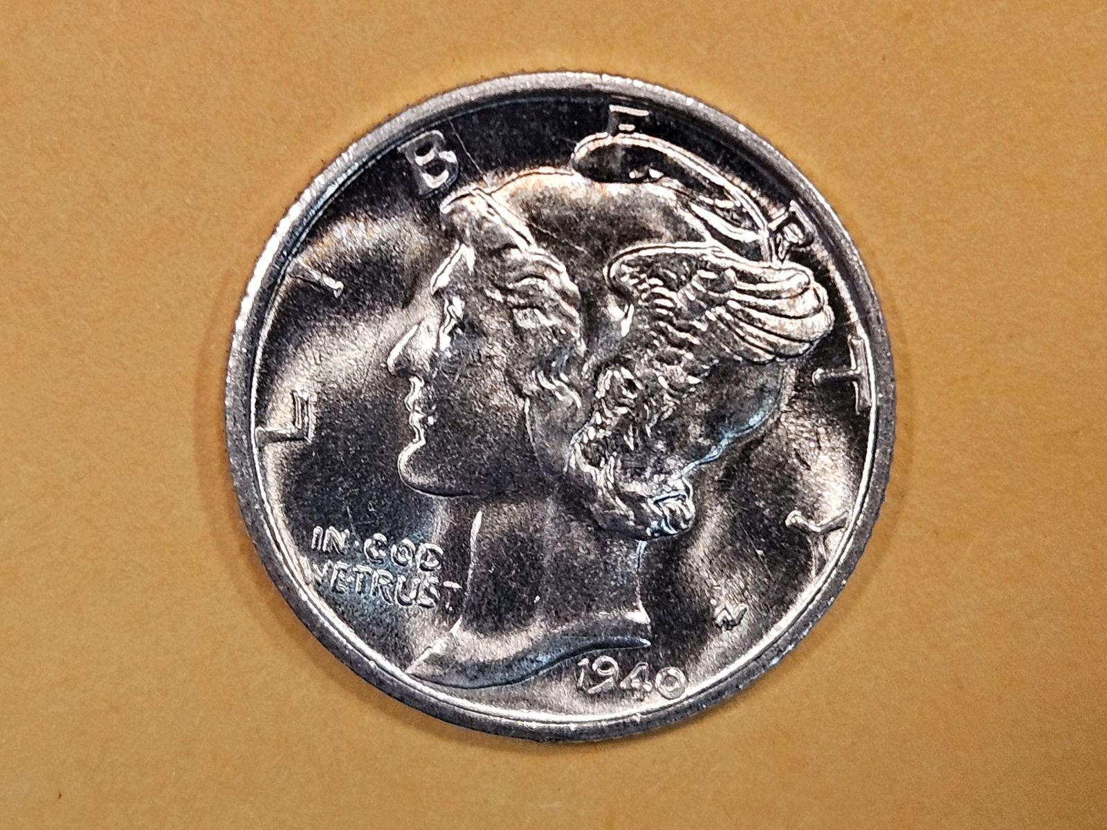 Very Choice Brilliant Uncirculated 1940-S Mercury Dime FSB (1 of 4)