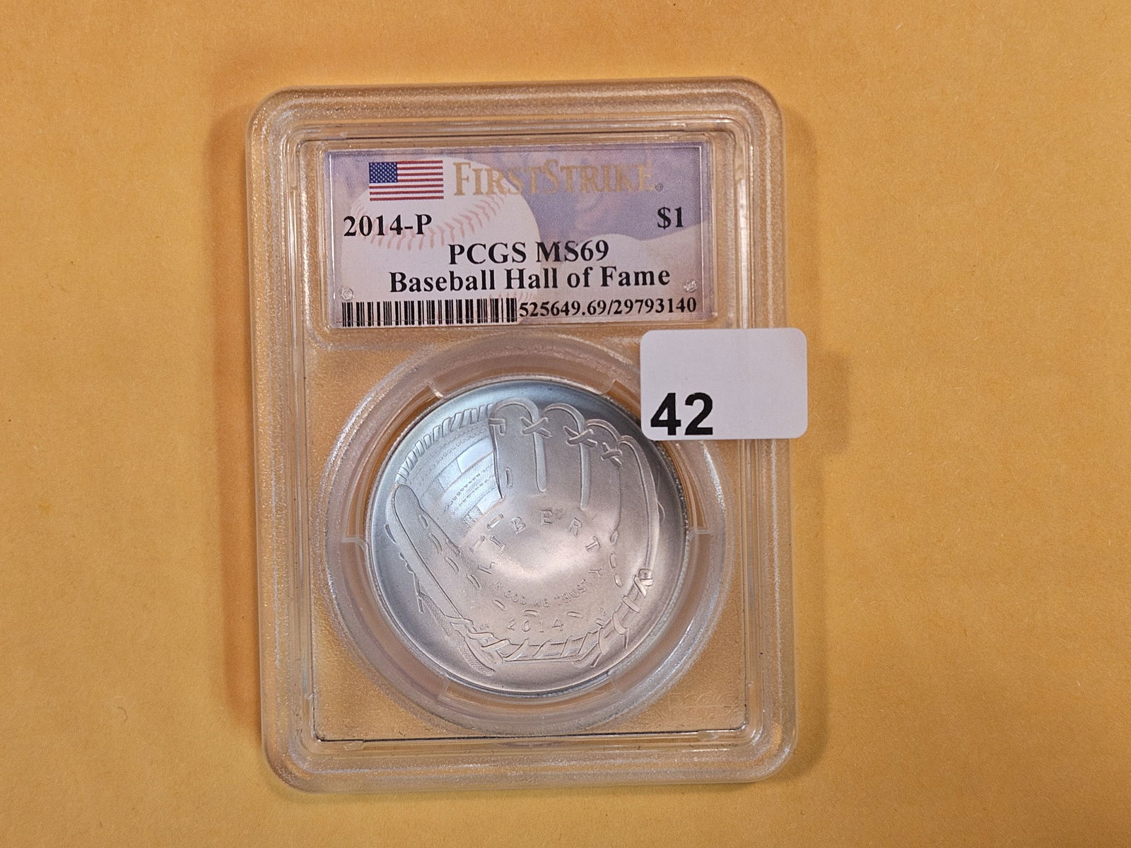 PCGS 2014-P Baseball HoF Commemorative Silver Dollar (1 of 2)