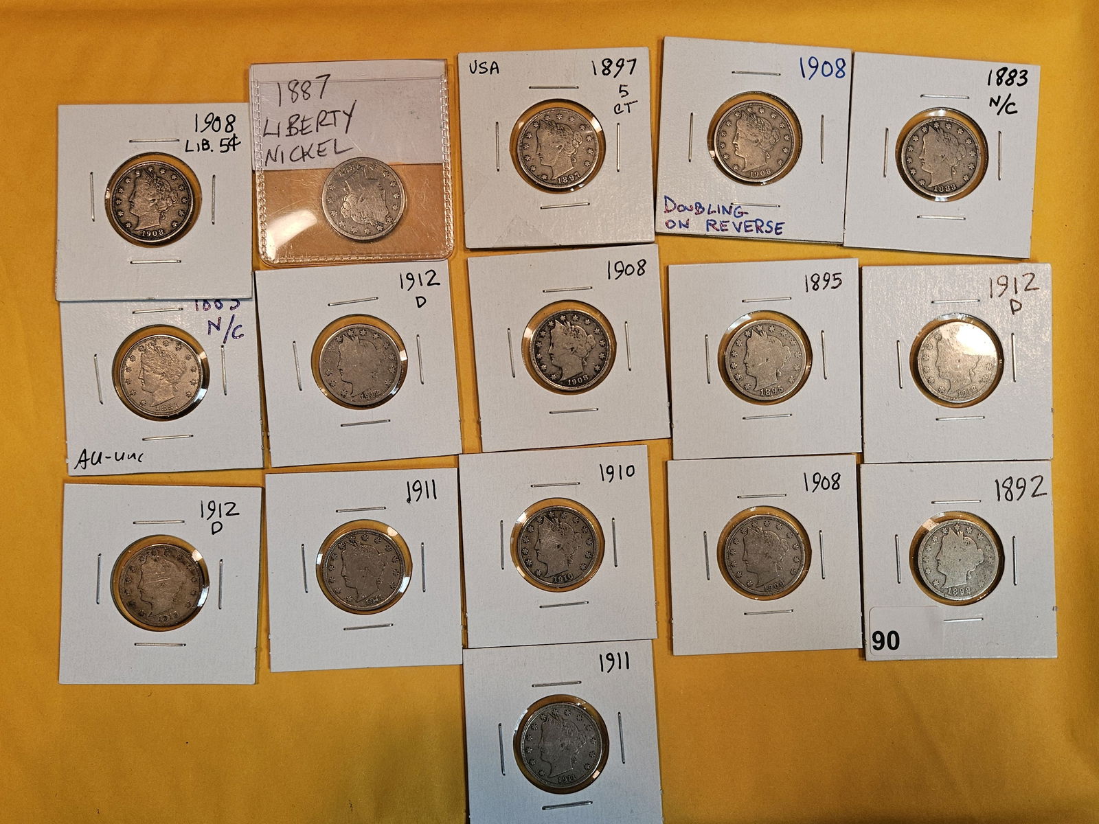 Fifteen Mixed Liberty "V" Nickels (1 of 7)