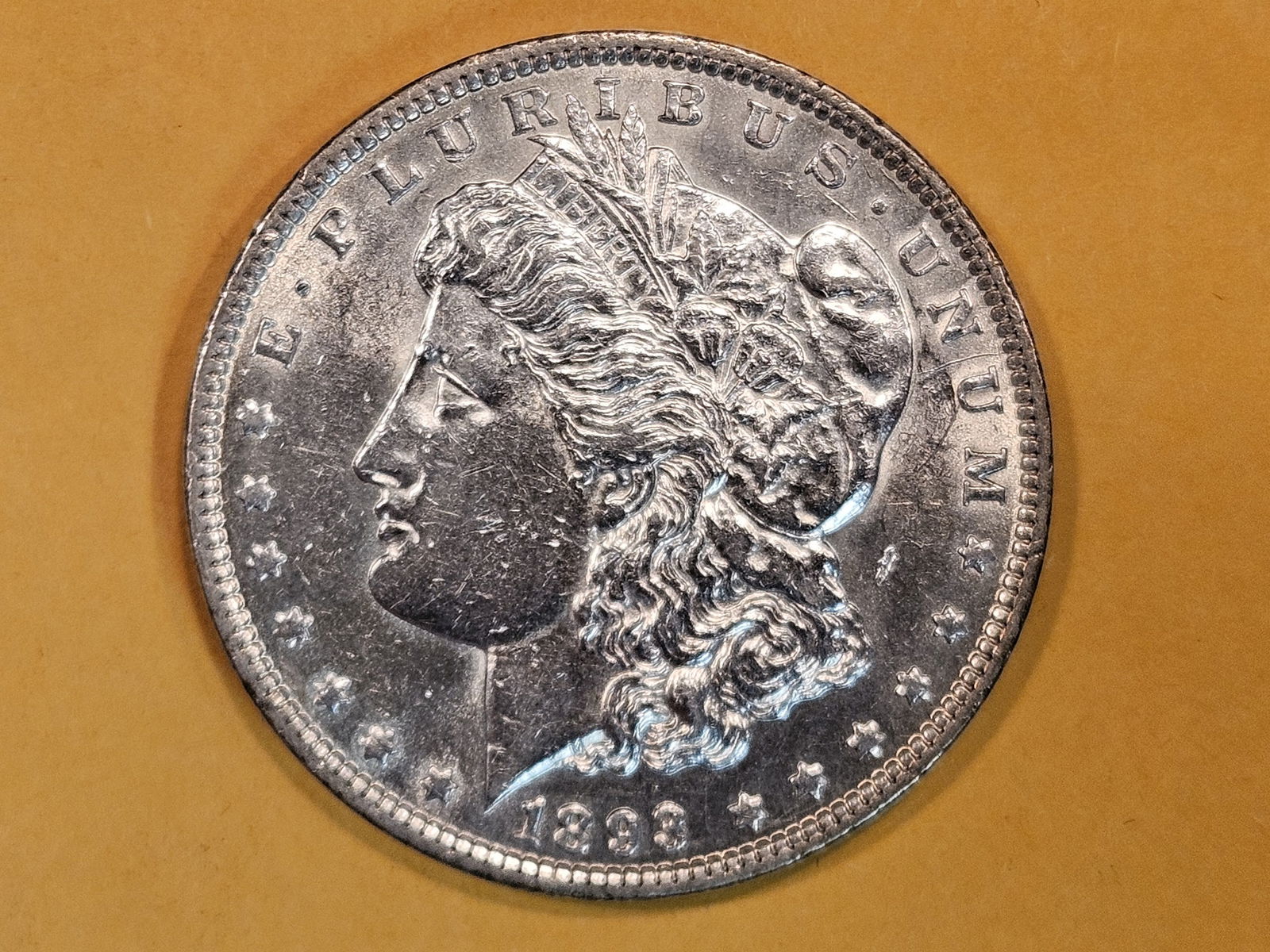 ** KEY DATE ** 1893 Morgan Dollar in Brilliant About Uncirculated Plus! (1 of 10)