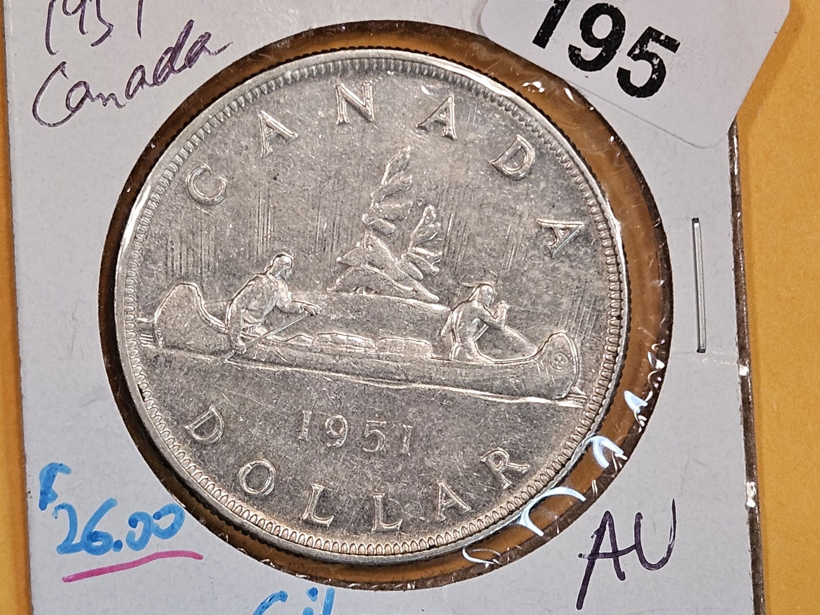 Brilliant About Uncirculated 1951 Canada Silver Dollar (1 of 3)