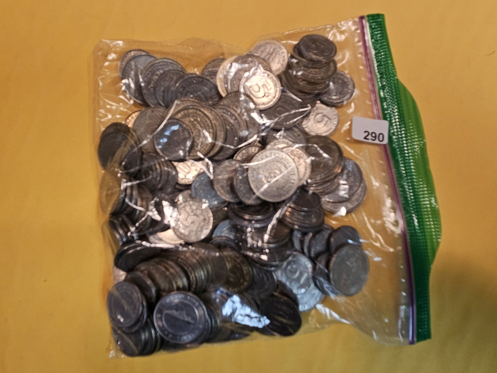 About 2 pounds of tokens: I think they're all gaming tokens, but we didn't check
