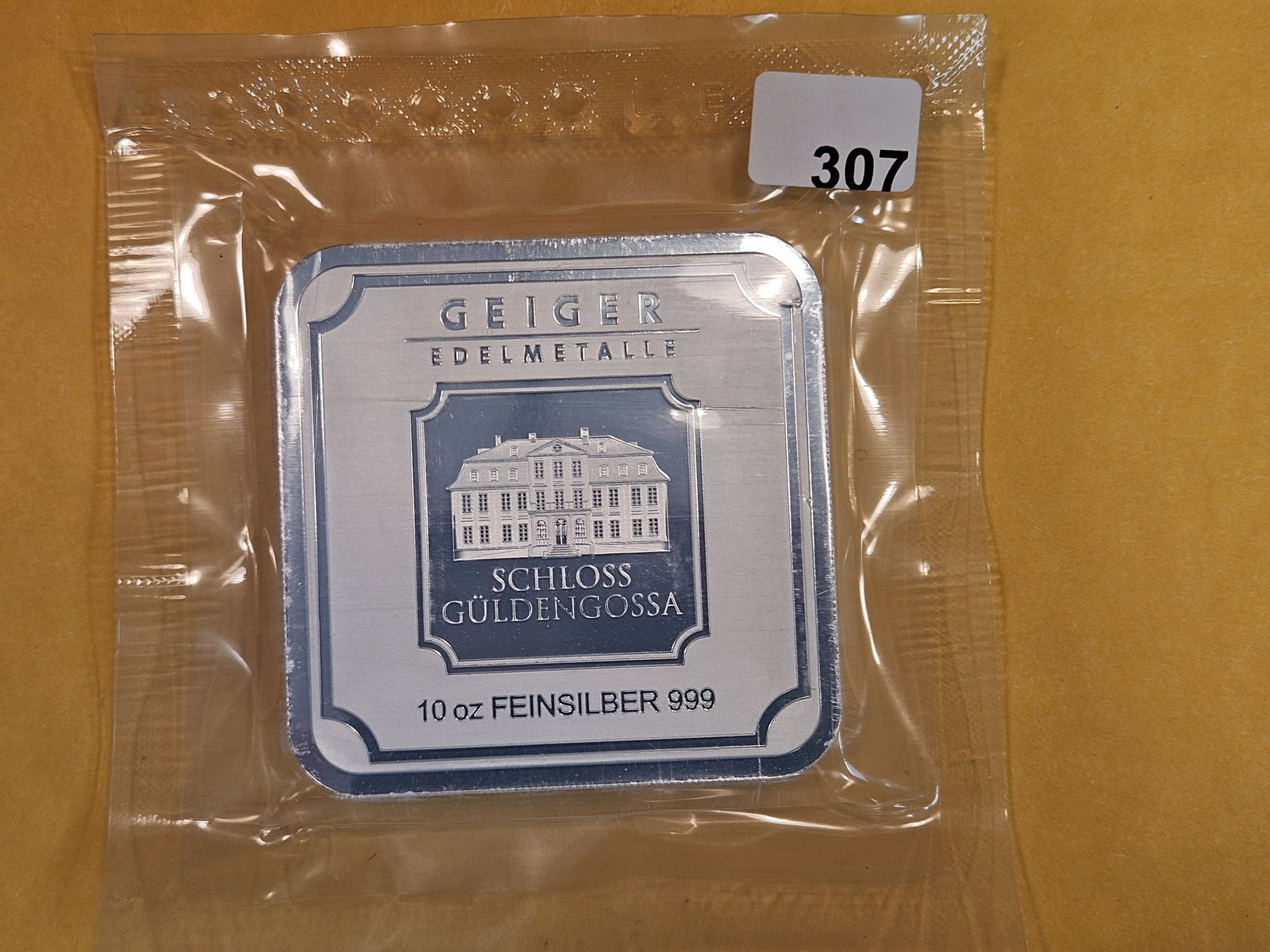 TEN Troy ounce .999 fine silver Square!: Geiger Edelmetalle