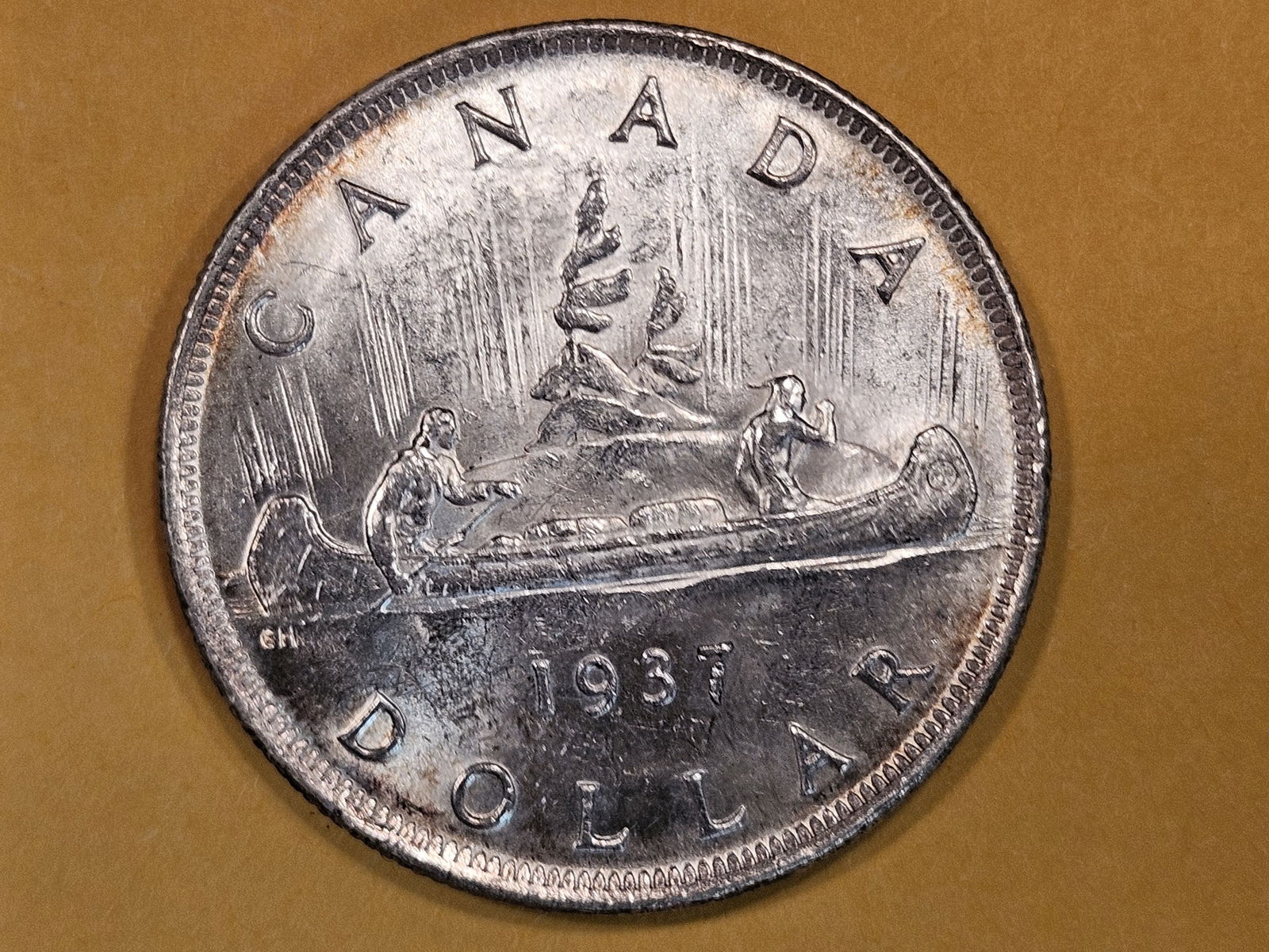 Brilliant AU-BU 1937 Canada Silver Dollar (1 of 4)