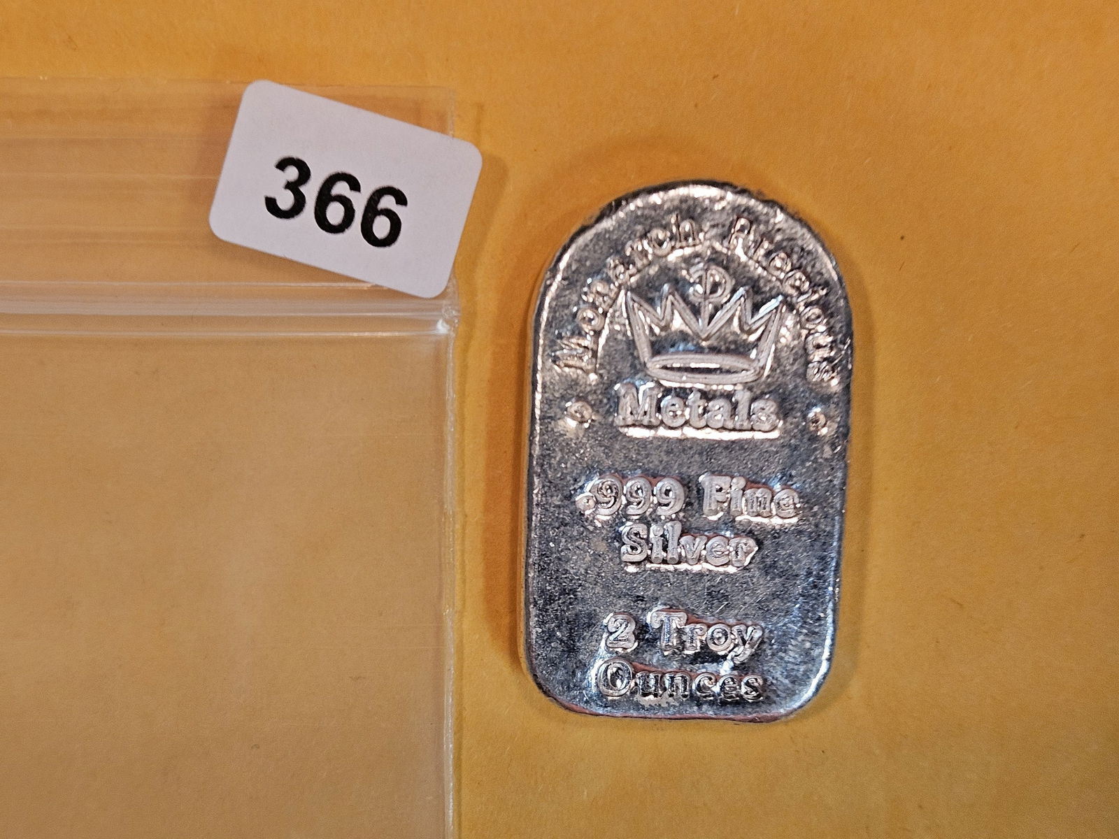 TWO Troy ounce .999 fine silver poured bar (1 of 2)
