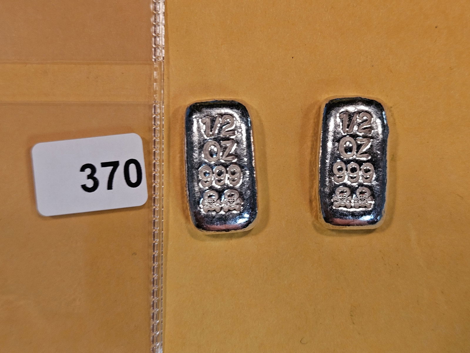 Two One-half Troy ounce .999 fine silver art poured bars (1 of 2)