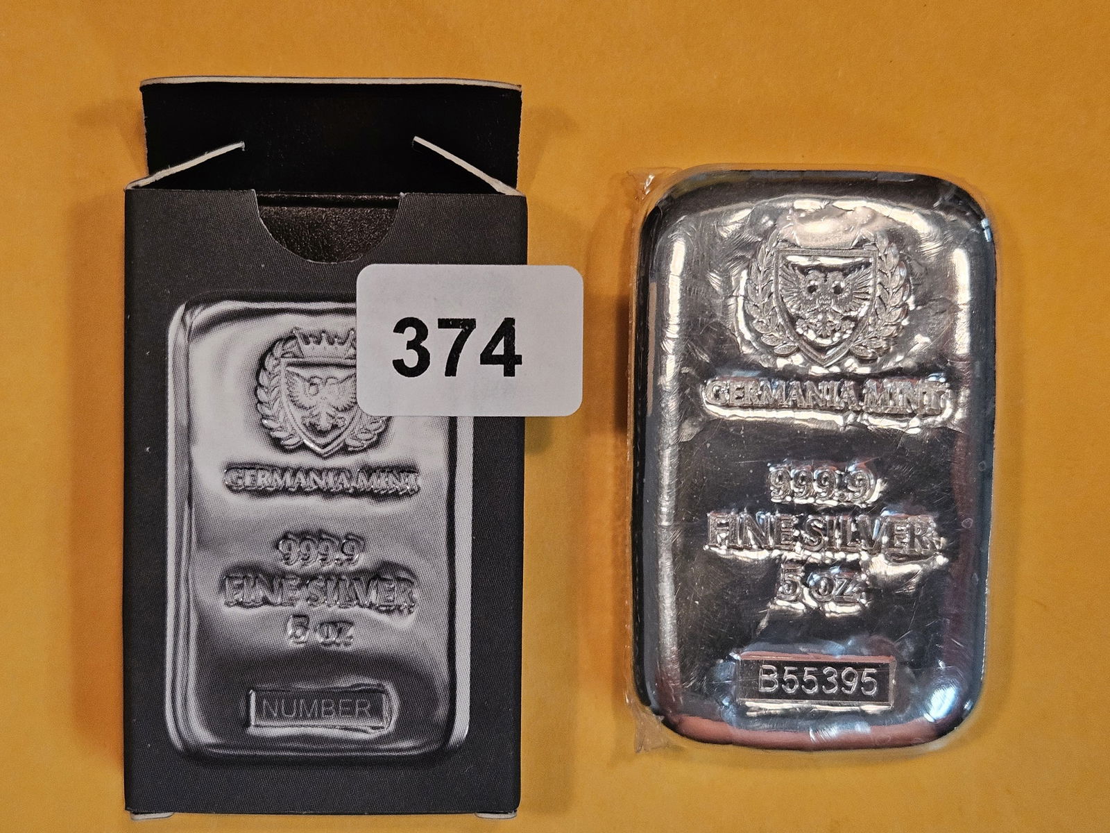 Five Troy ounce .999 fine silver art poured bar (1 of 2)