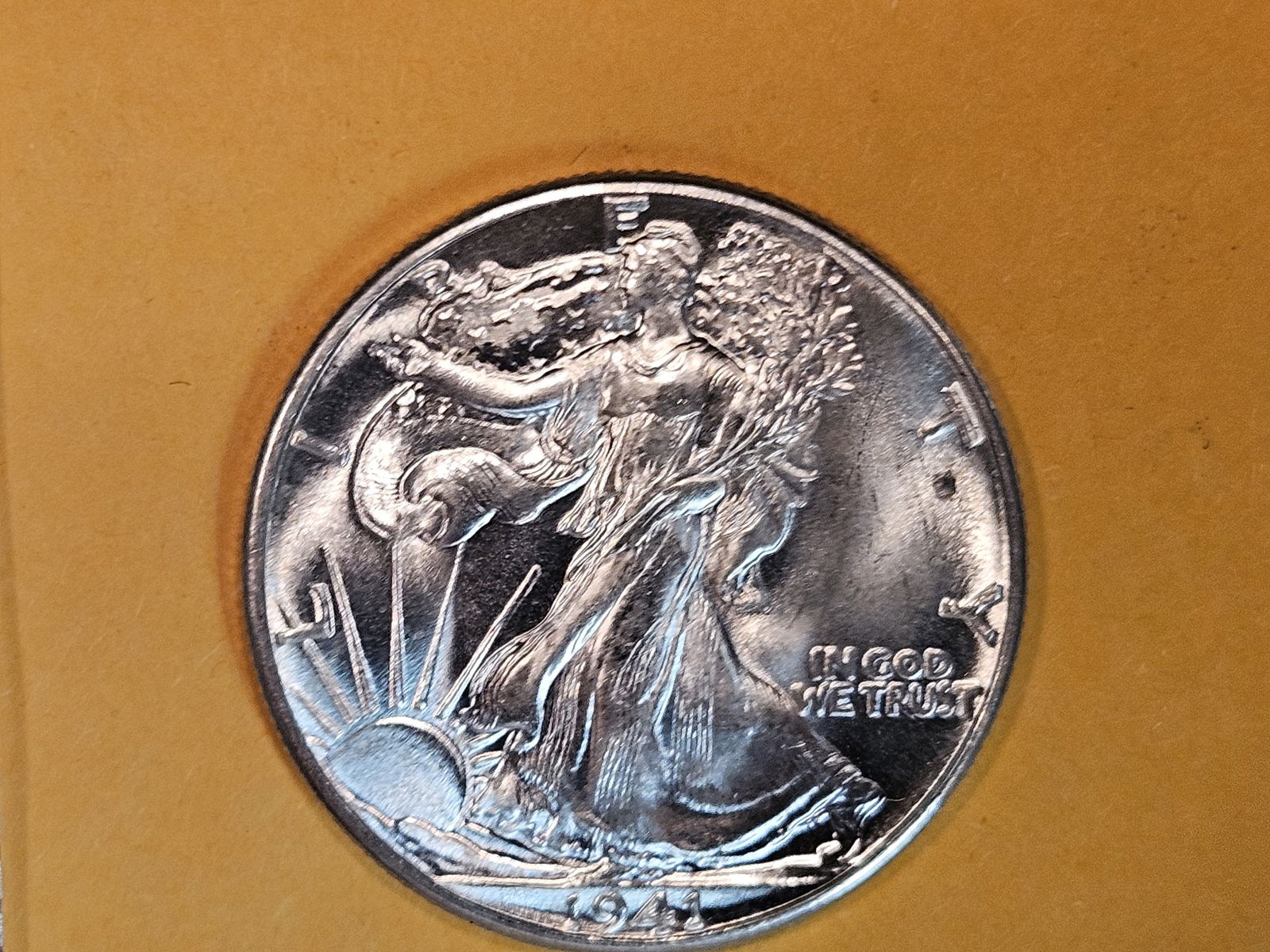 Very Choice Brilliant Uncirculated 1941 Walking Liberty half Dollar (1 of 5)