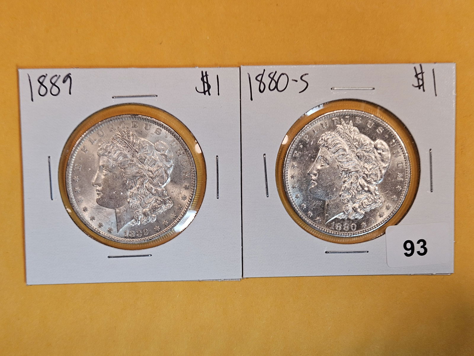 Two Brilliant About Uncirculated plus Morgan Silver Dollars (1 of 2)