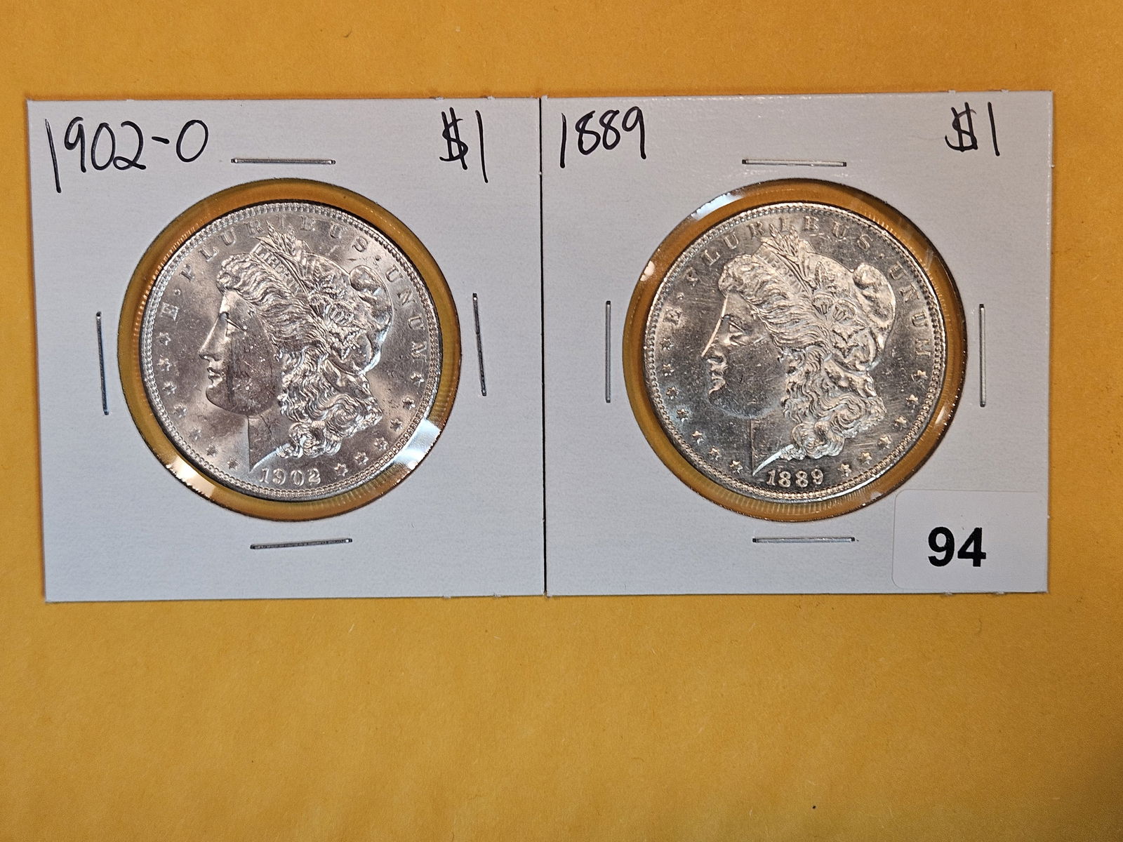 Two Brilliant About Uncirculated plus Morgan Silver Dollars (1 of 2)