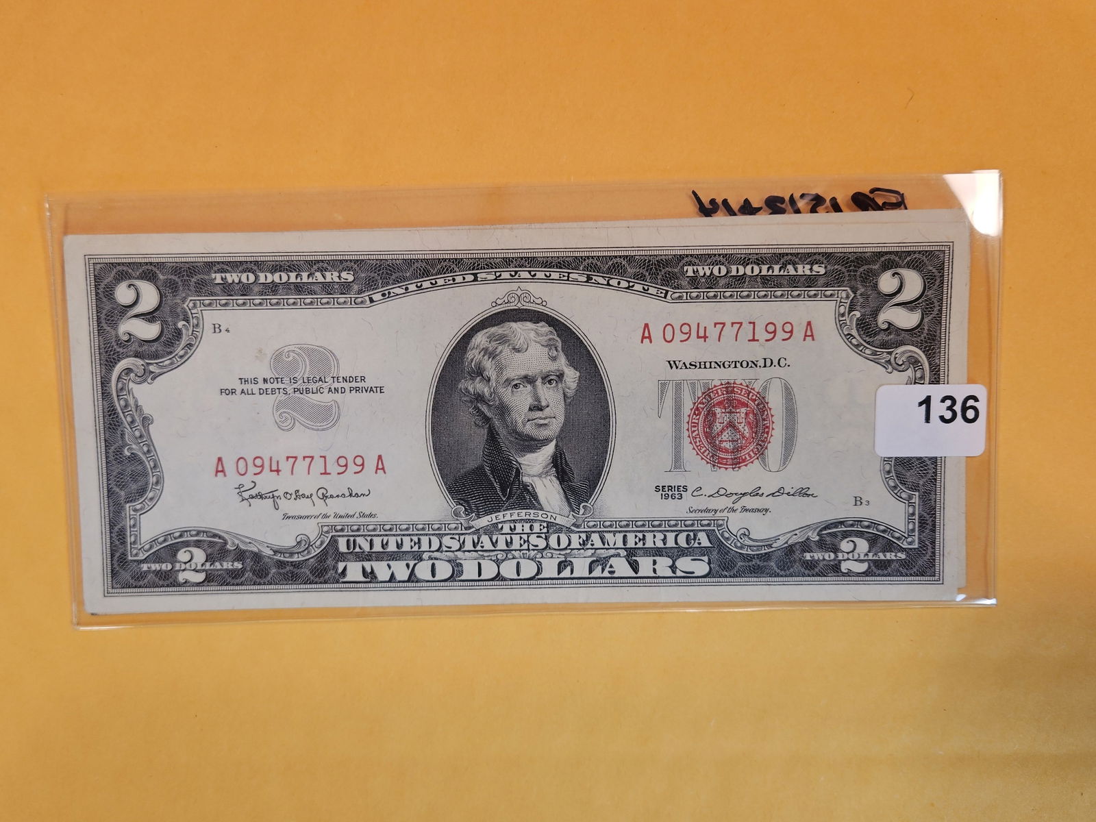 Two Crisp AU-UNC Two Dollar Red Seal Notes (1 of 2)