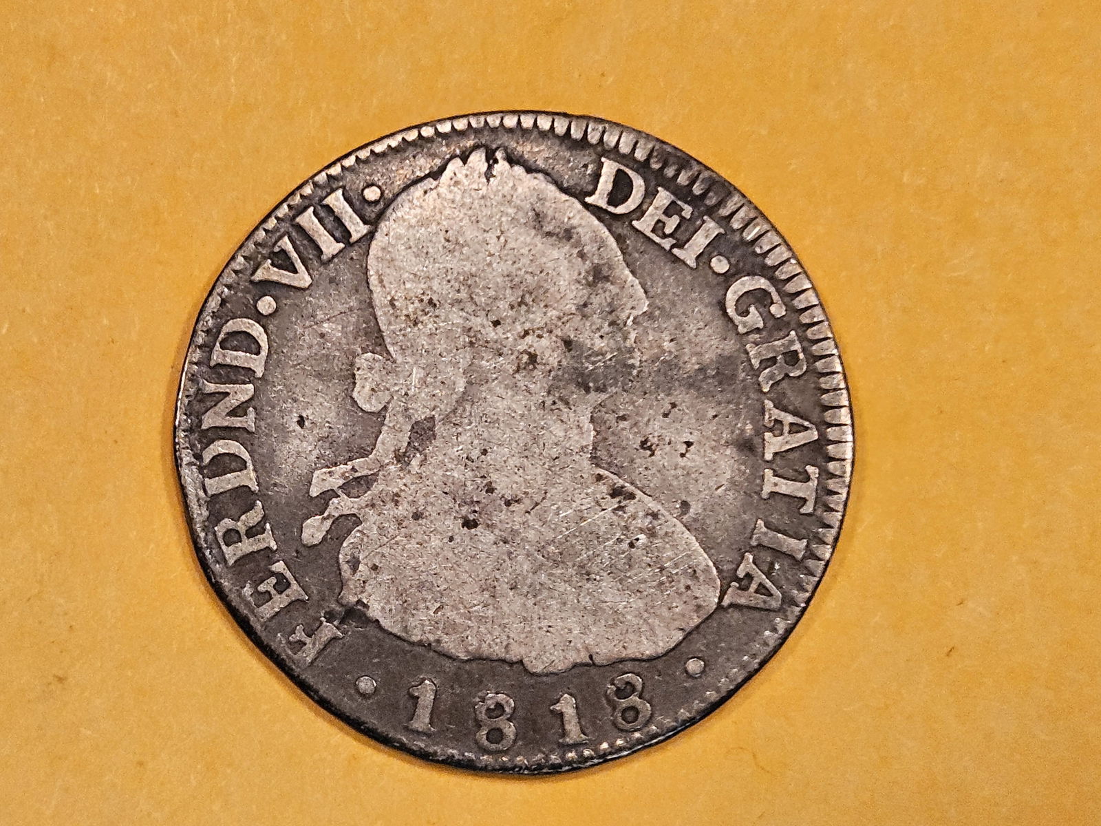1818 NR-FJ silver 2 reals (1 of 3)