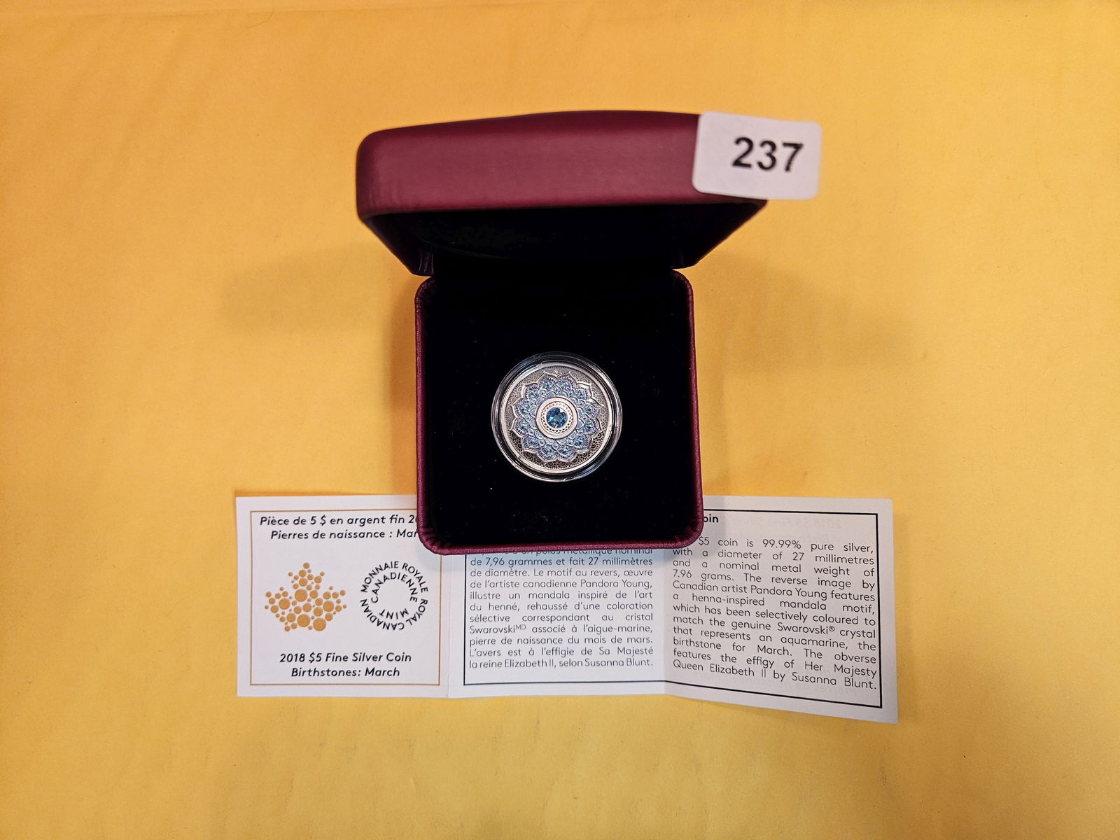 GEM 2018 Canada $5 Silver Coin birthstone March (1 of 2)