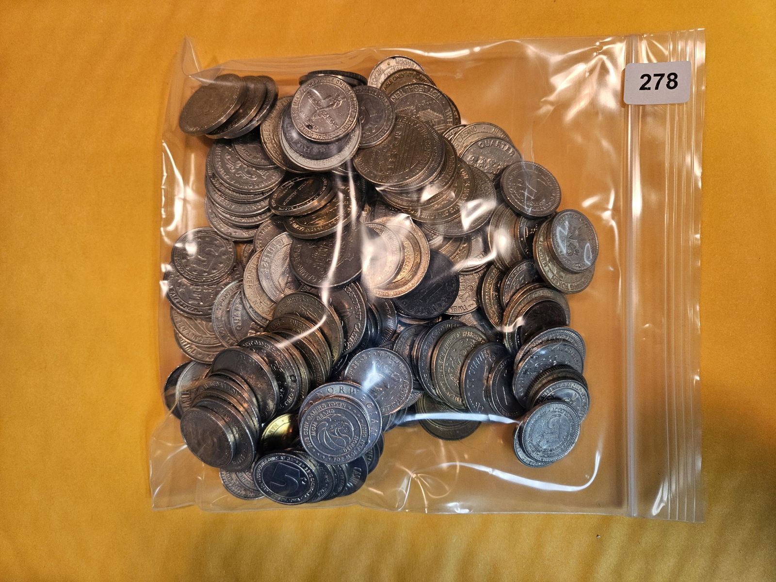 EXONUMIA!: About 2 pounds of mixed Gaming Tokens. Unsearched by us