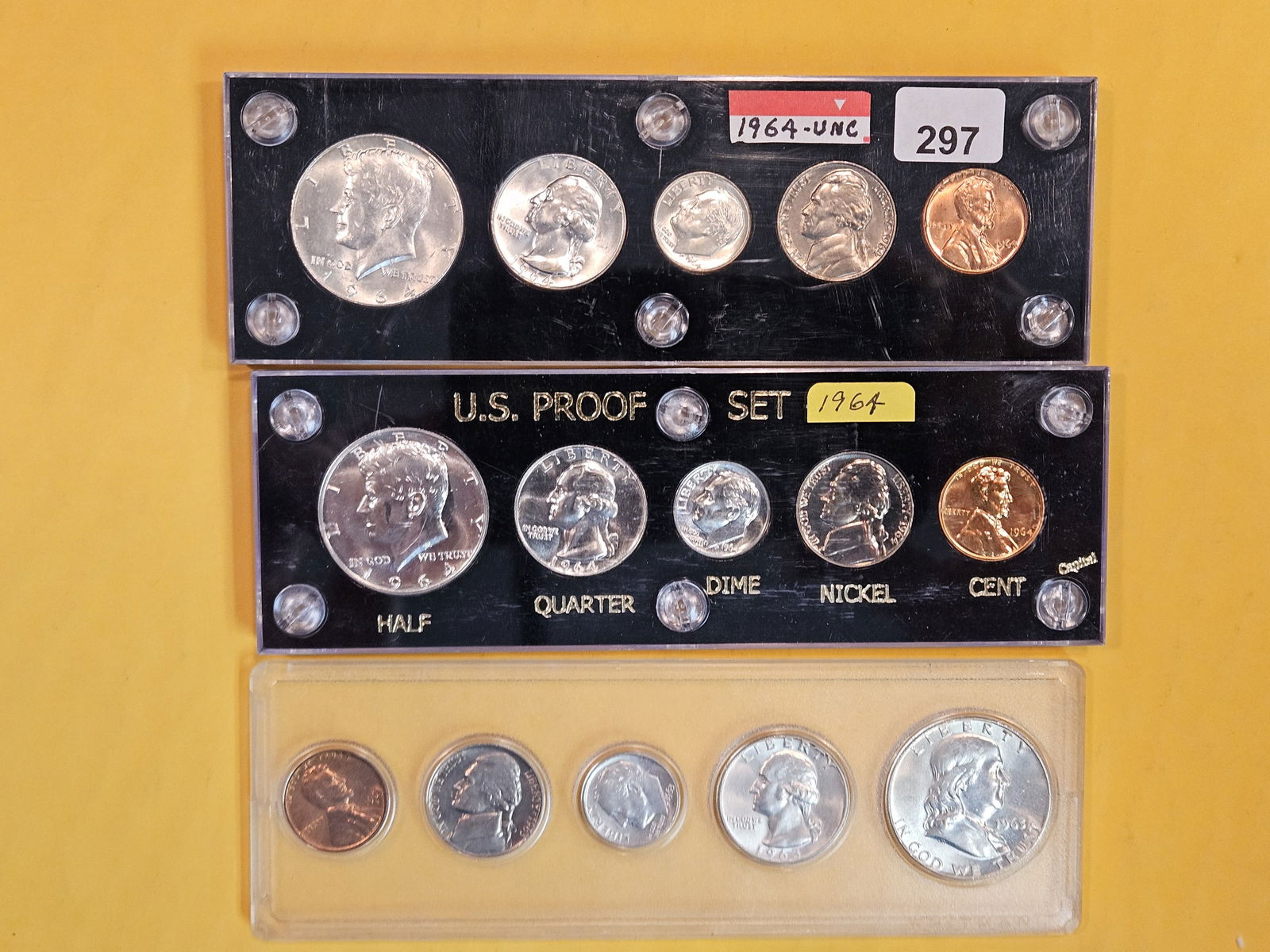 Three nice US Year Silver sets in holders (1 of 2)