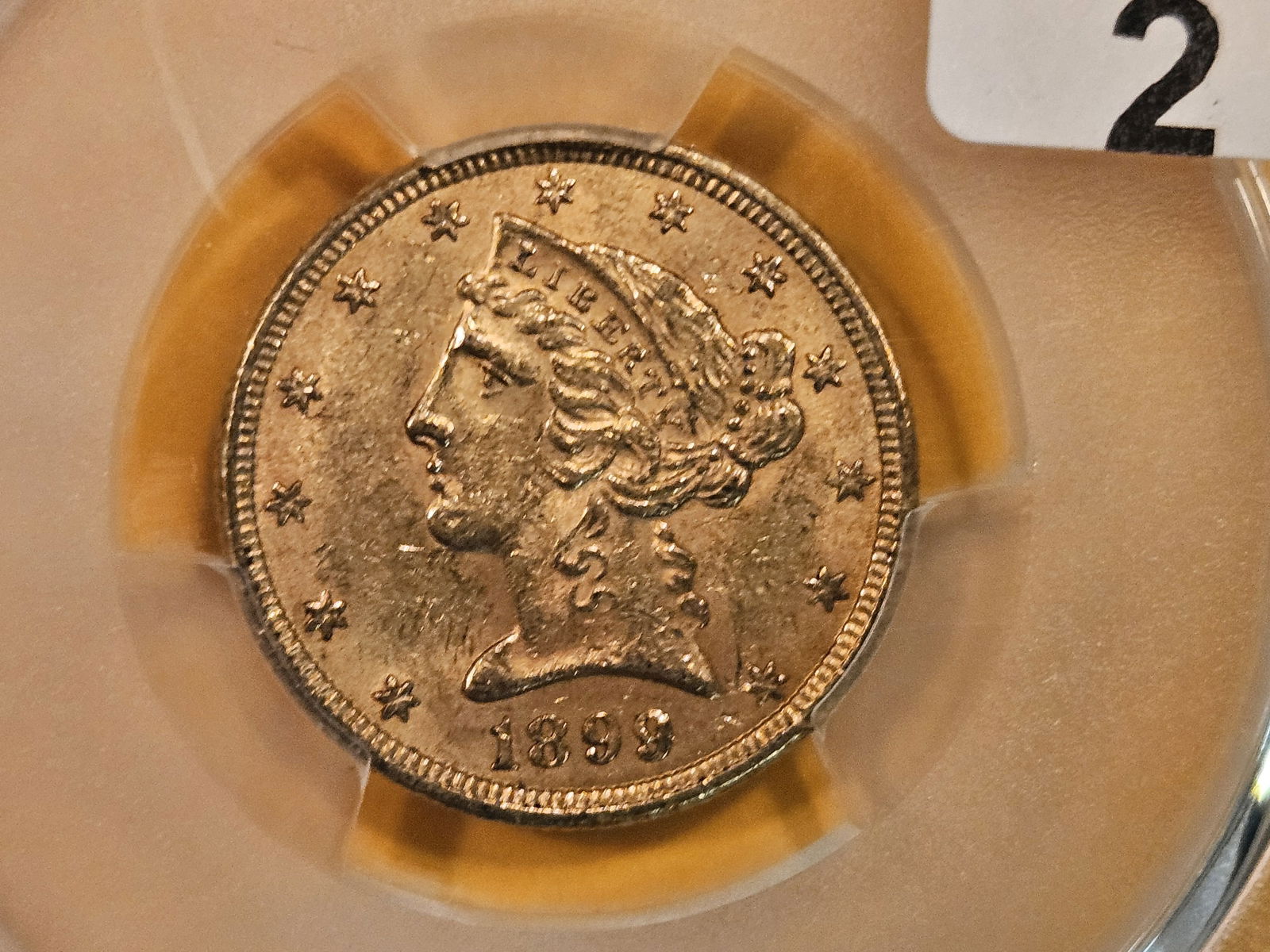 GOLD! PCGS 1899 Gold Liberty Head Five Dollars in Mint State 62 (1 of 4)