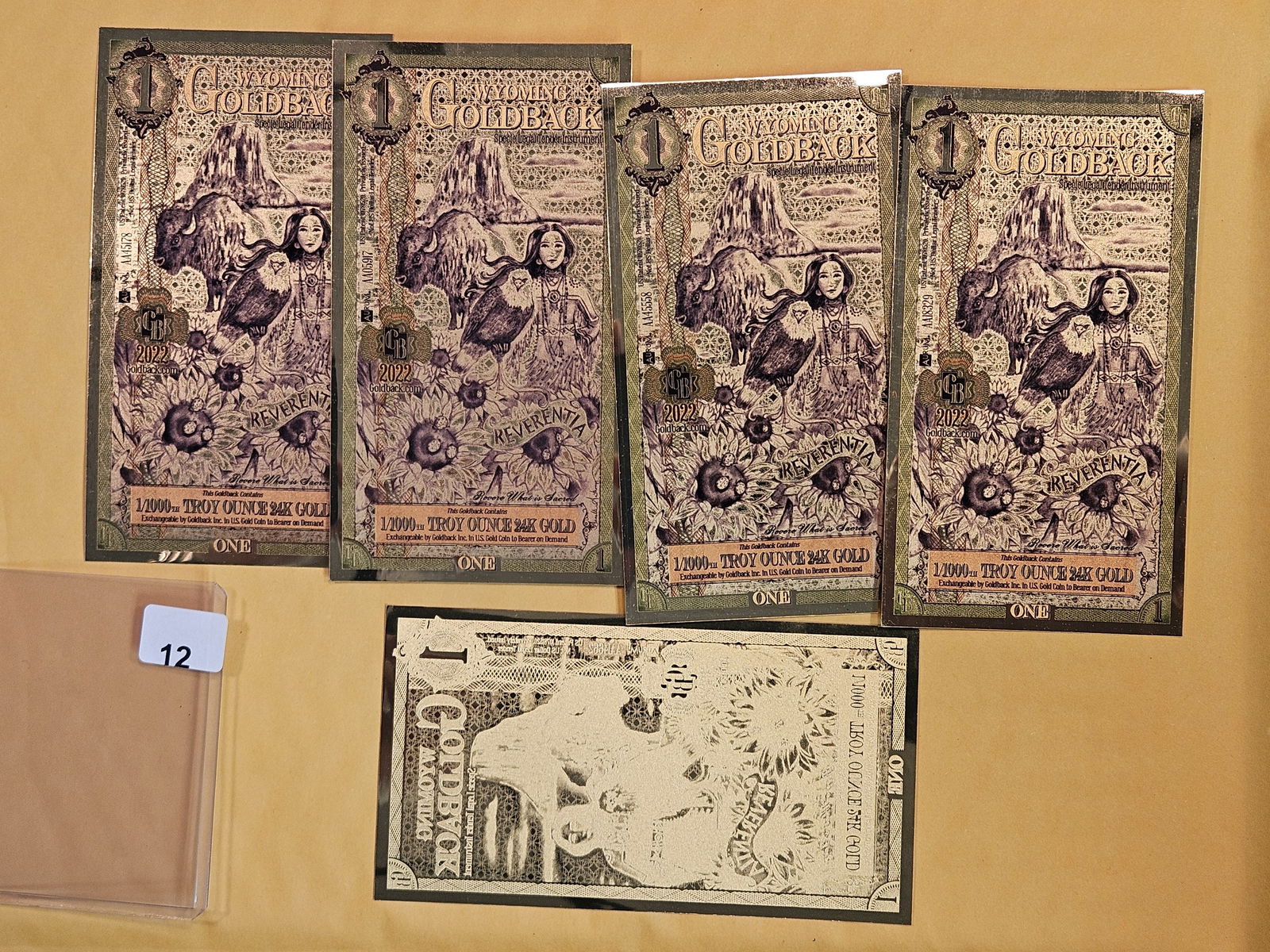 GOLD! Five Wyoming One Goldbacks (1 of 1)