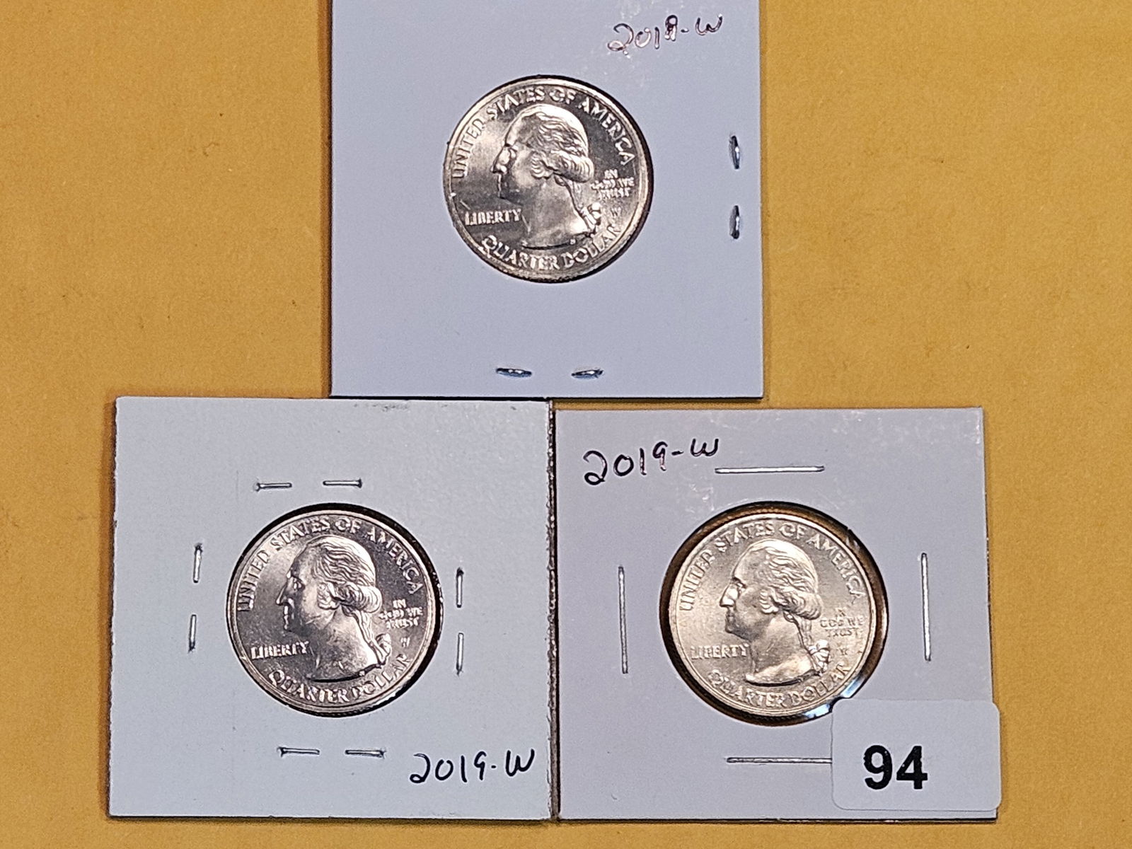 Three West Point-Minted Washington Quarters (1 of 2)