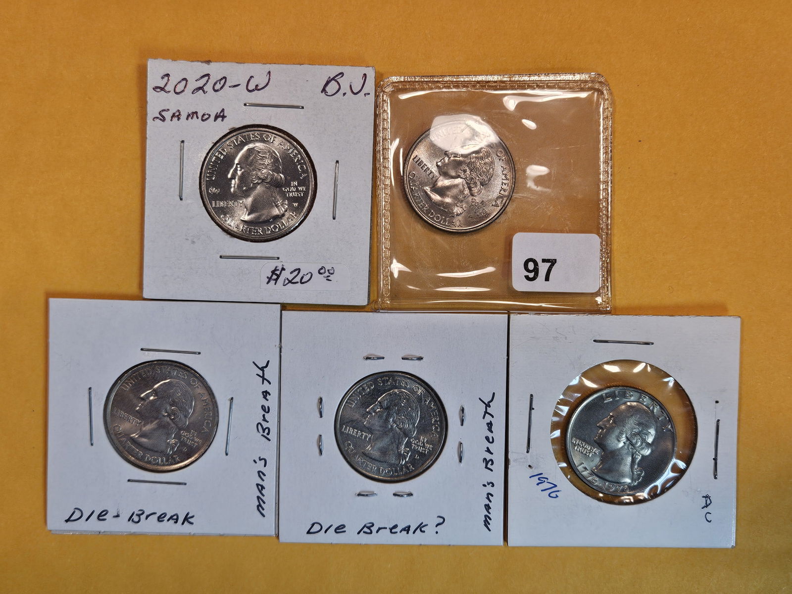 Five cool Washington Quarters (1 of 5)
