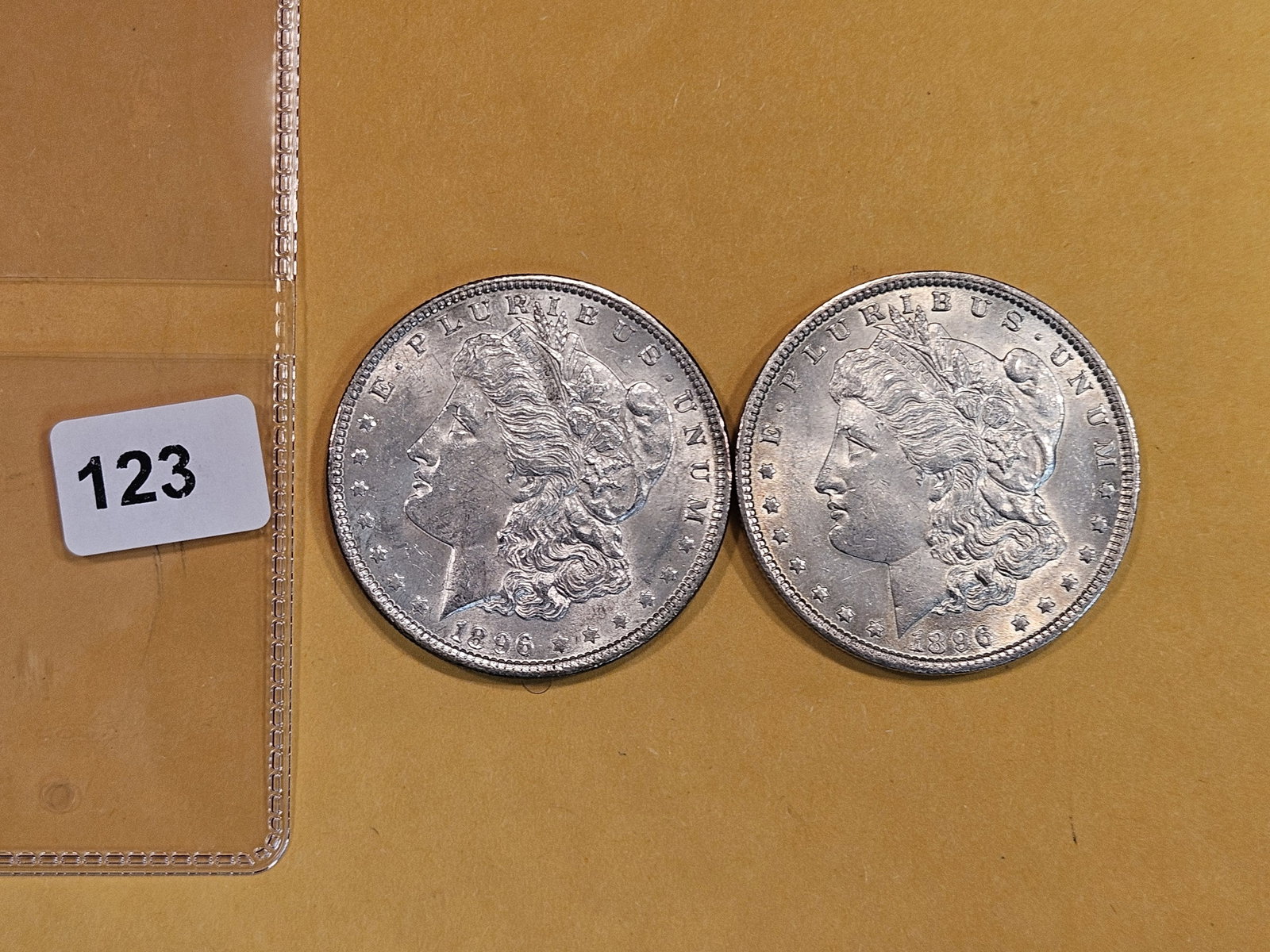 Two Brilliant About Uncirculated plus Morgan Dollars (1 of 2)