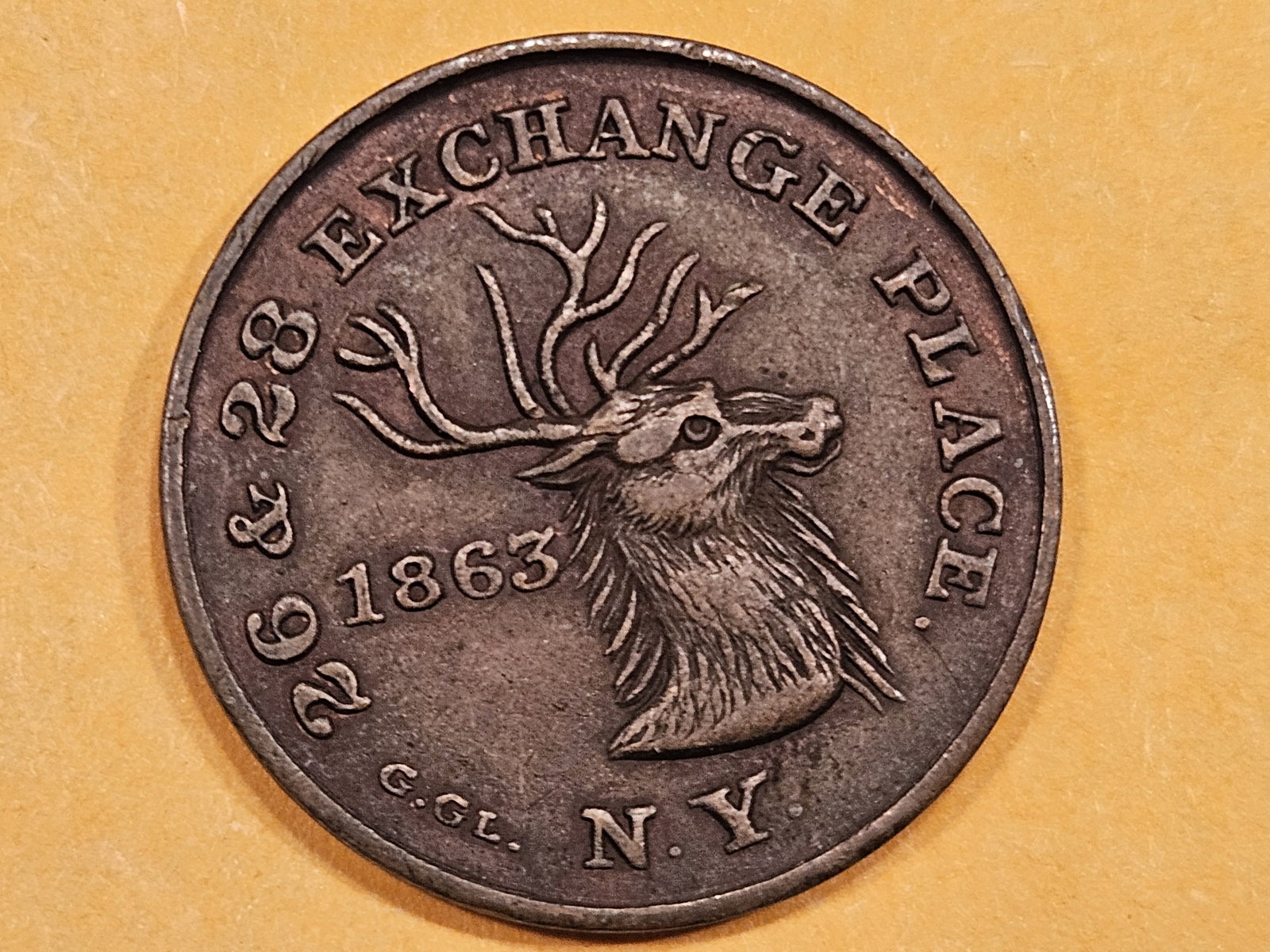 1863 Civil War Token Merchant's Store Card in About Uncirculated (1 of 3)