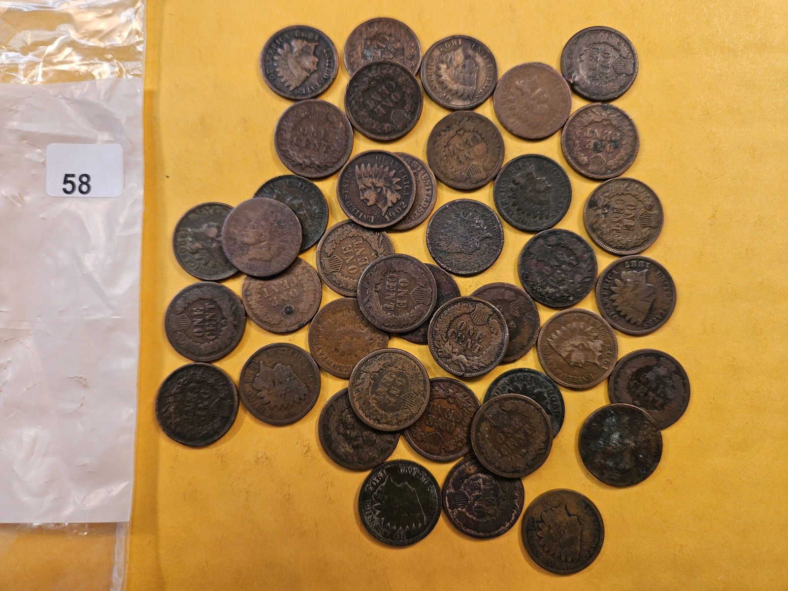 Forty Circulated Indian Head Cents (1 of 1)