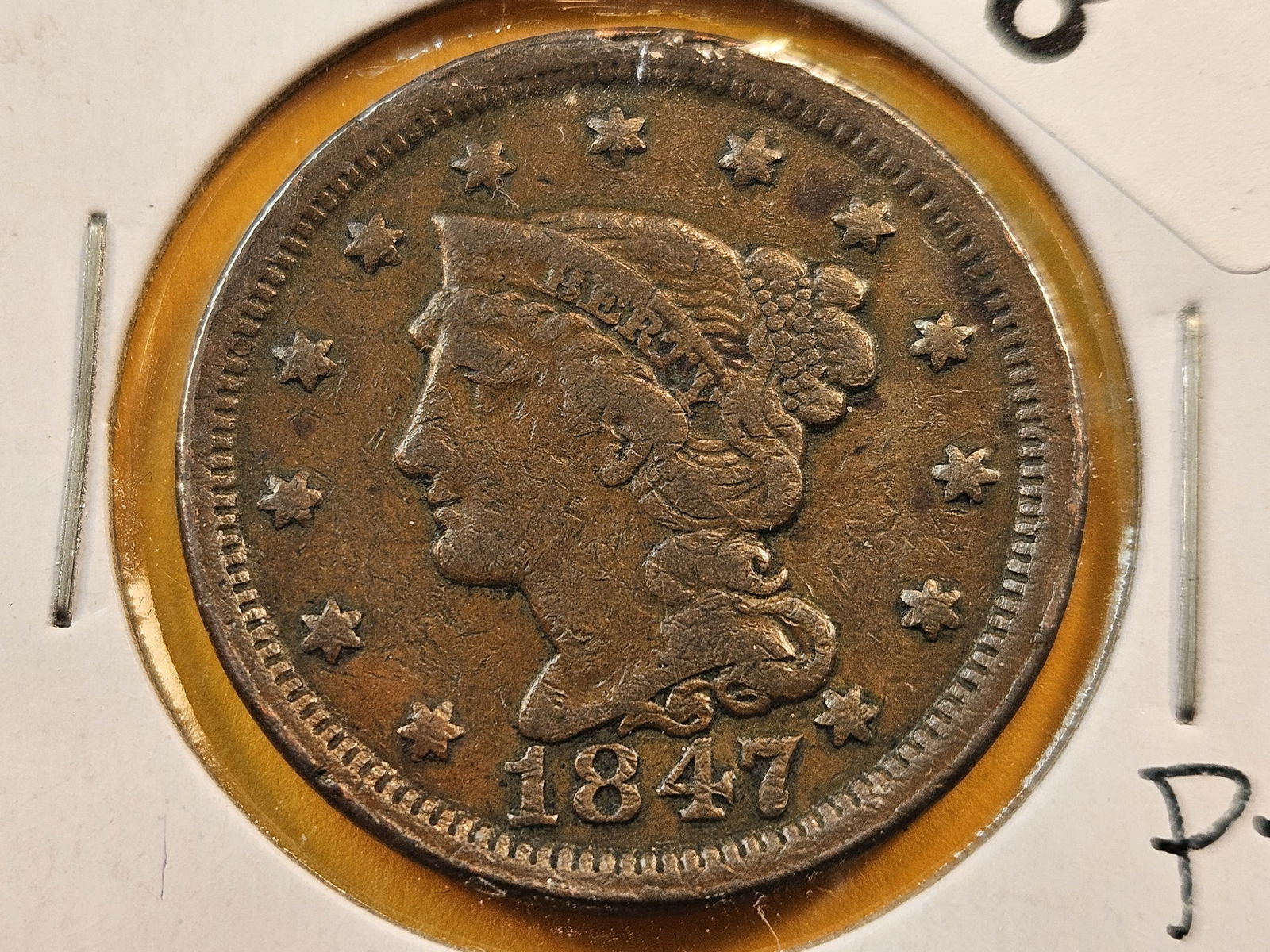 1847 Braided Hair Large Cent (1 of 4)