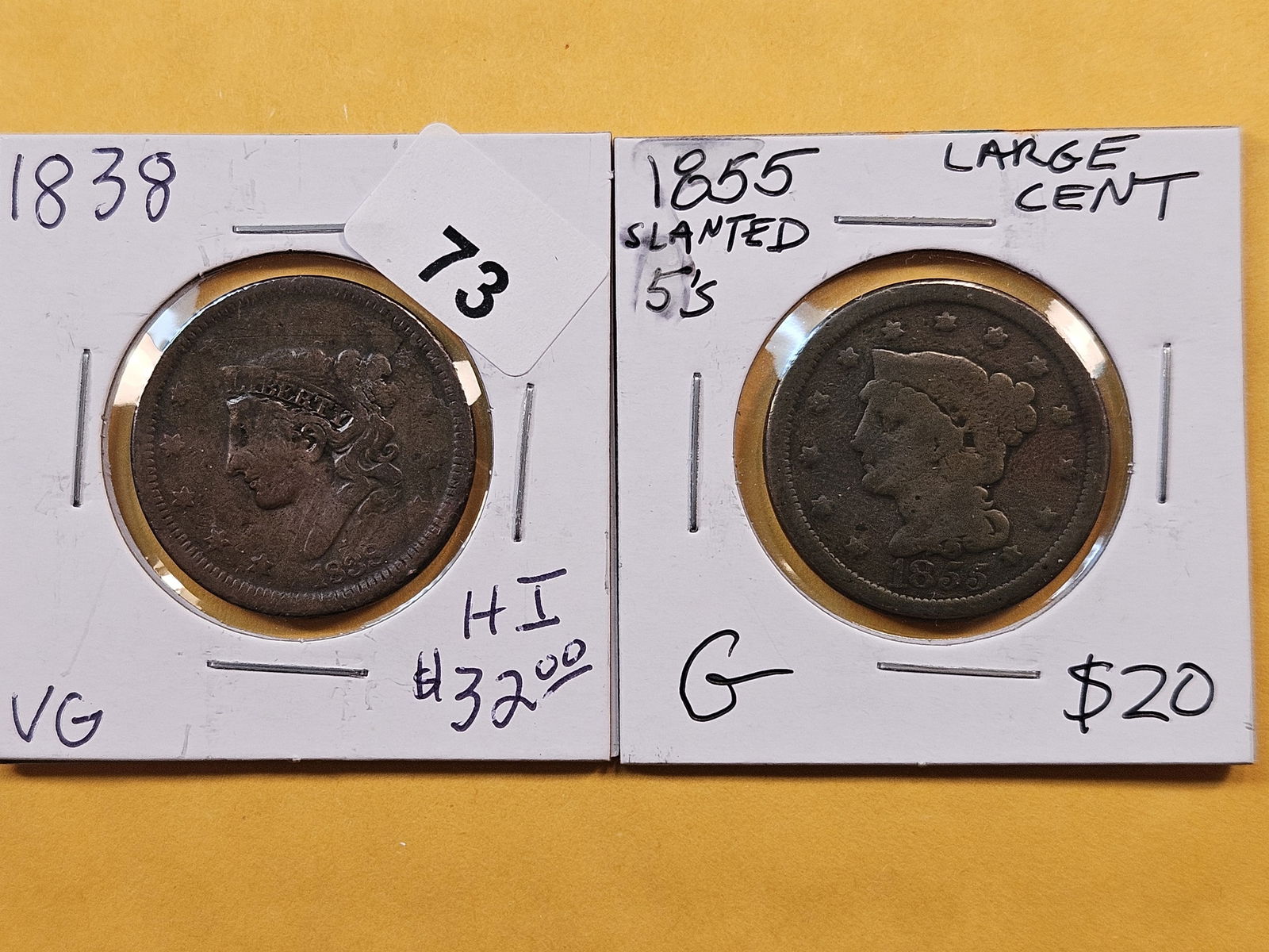 Two Circulated Large Cents (1 of 6)
