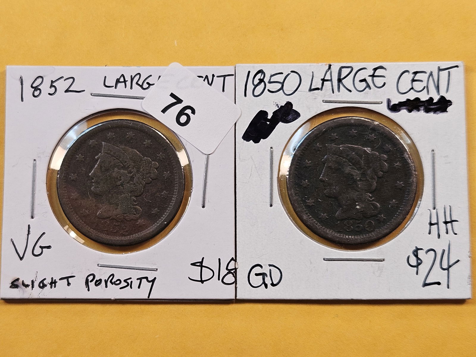 Two Circulated Braided Hair Large Cents (1 of 6)