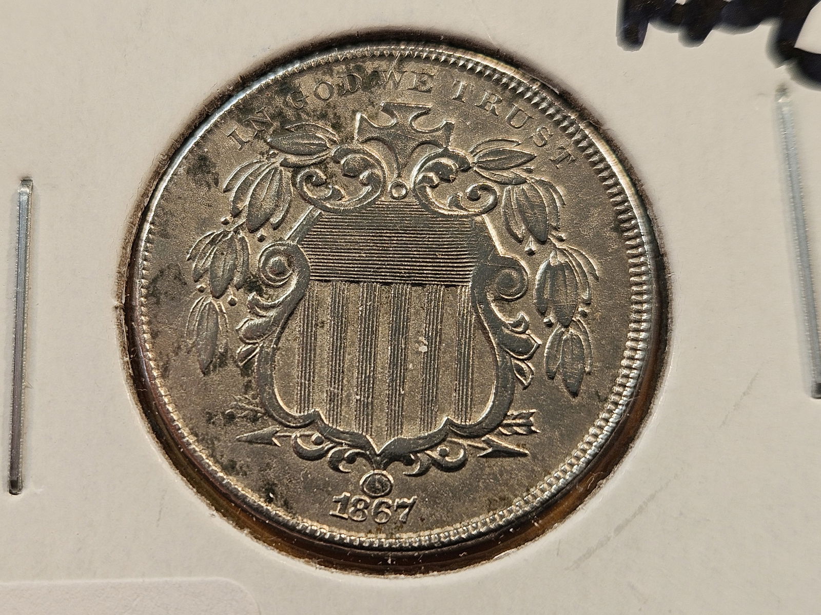 1867 "No Rays" Shield Nickel (1 of 4)