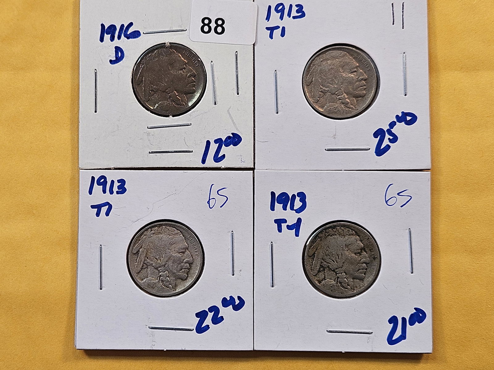 Four Circulated Buffalo Nickels (1 of 2)
