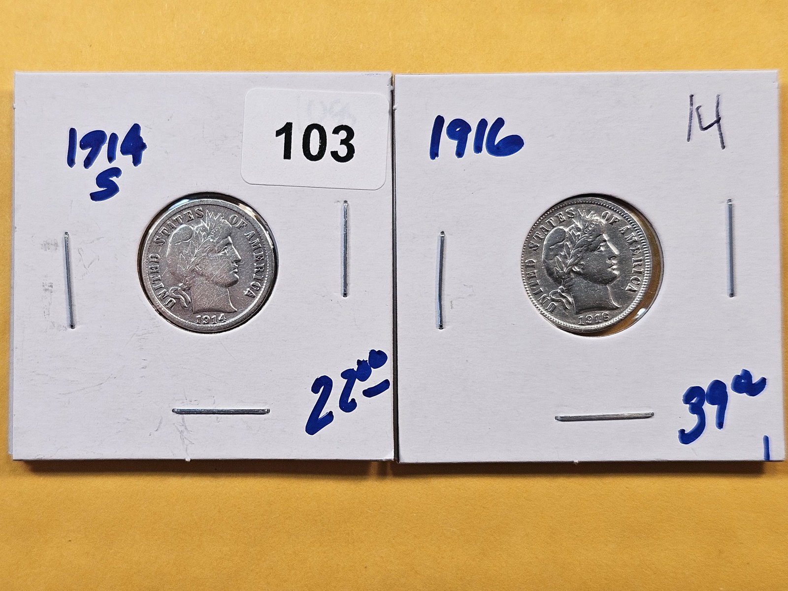 Two Lightly Circulated Barber Dimes (1 of 2)