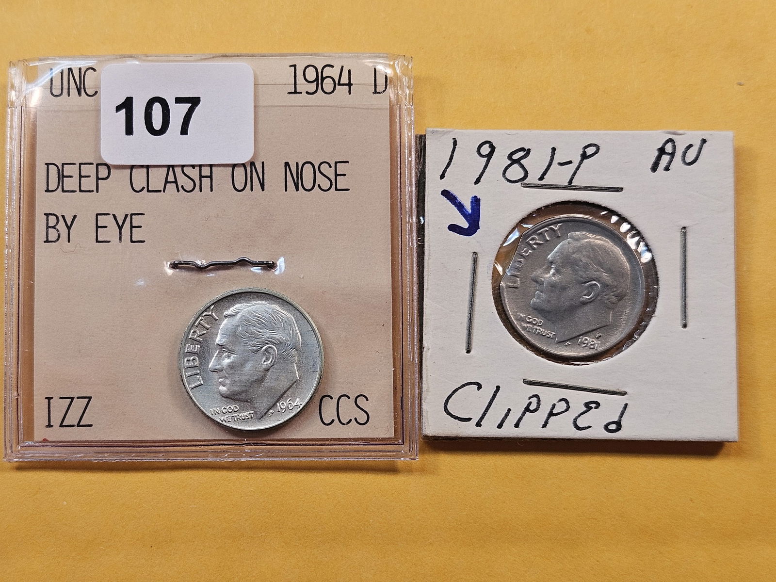 Mint Errors! Two Roosevelt Dimes (1 of 3)