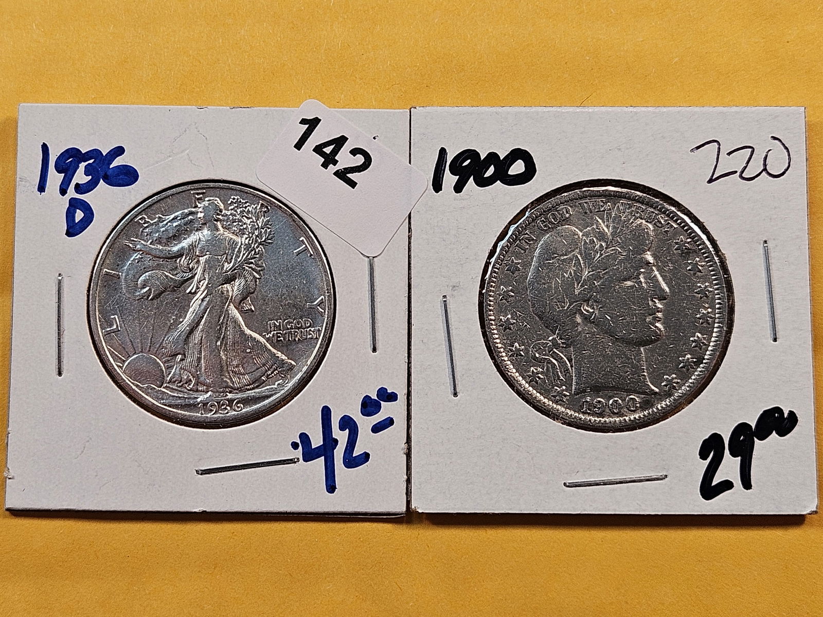 Two Circulated Silver Half Dollars (1 of 2)