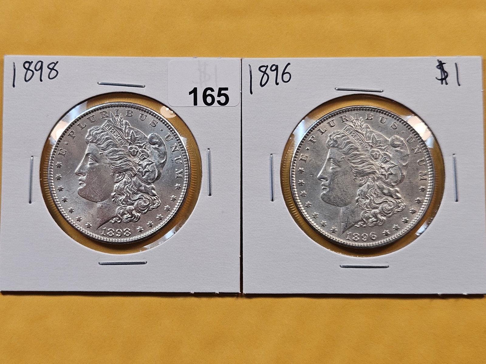 Two Brilliant About Uncirculated plus Morgan Silver Dollars (1 of 2)