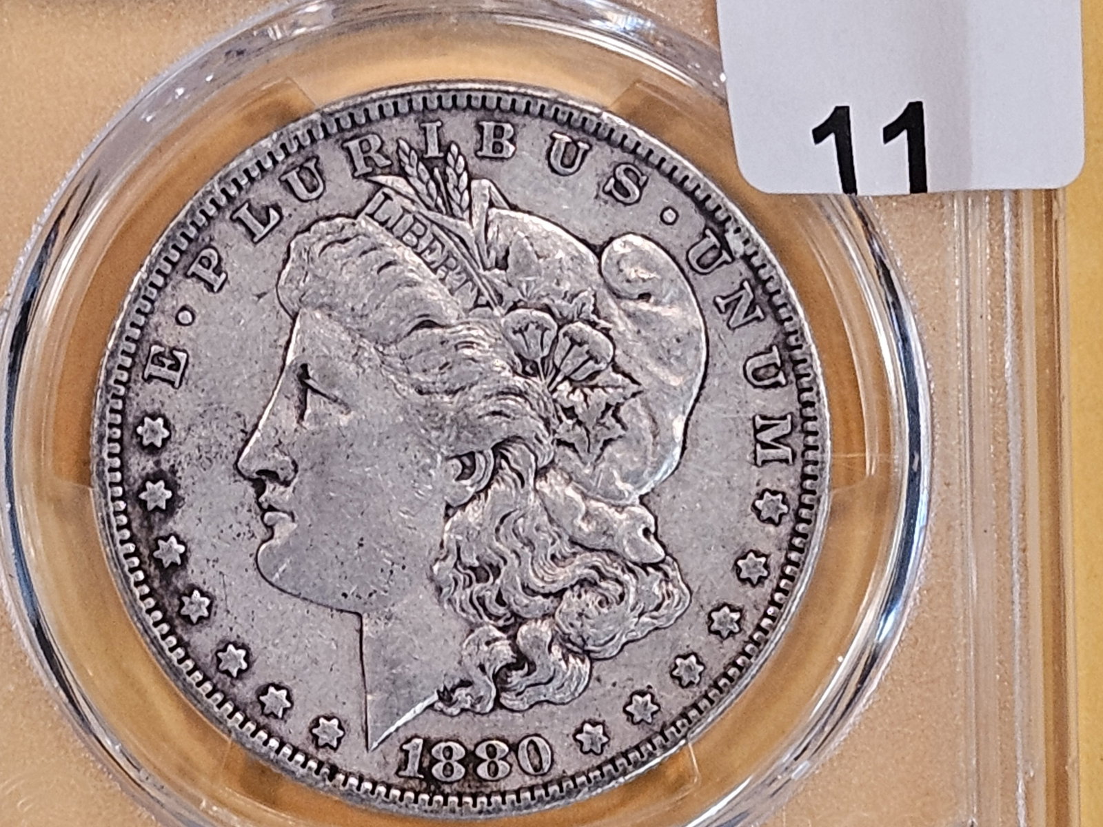 PCGS 1880-O Morgan dollar in Extra Fine 40: The coin has some dirt on it, espcially around the date, but it looks just like an 80/79 variety, based on the way the dirt sits in the 0