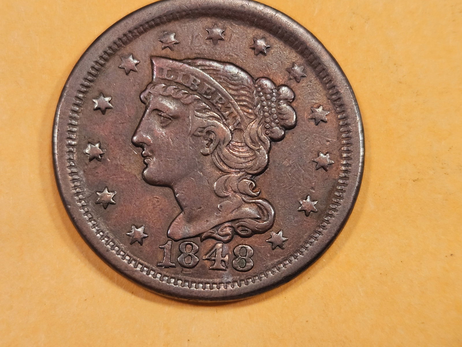 1848 Braided Hair Large Cent (1 of 3)